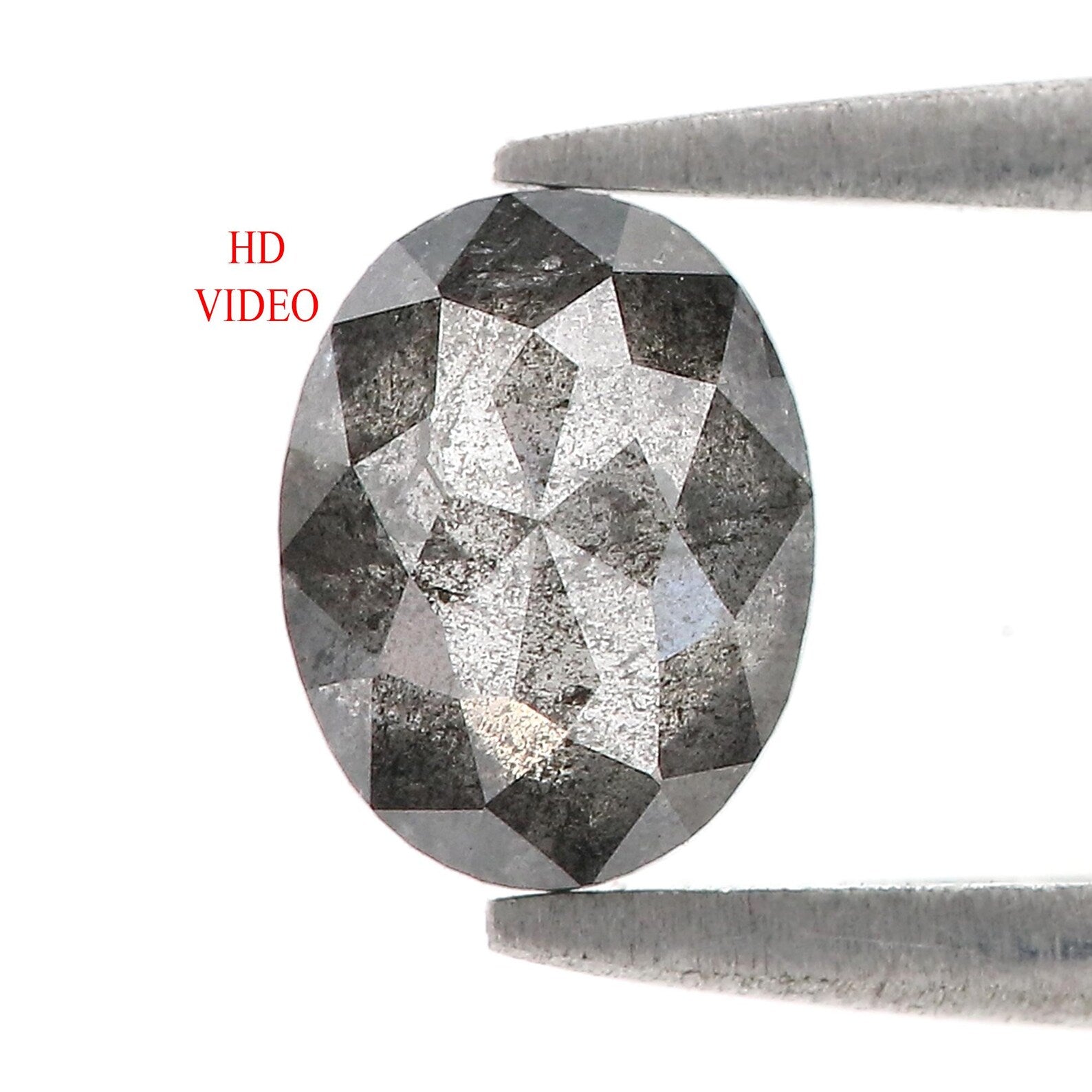 0.98 CT Natural Loose Oval Shape Diamond Salt And Pepper Oval Cut Diamond 7.00 MM Natural Loose Diamond Black Grey Oval Shape Diamond QN1306