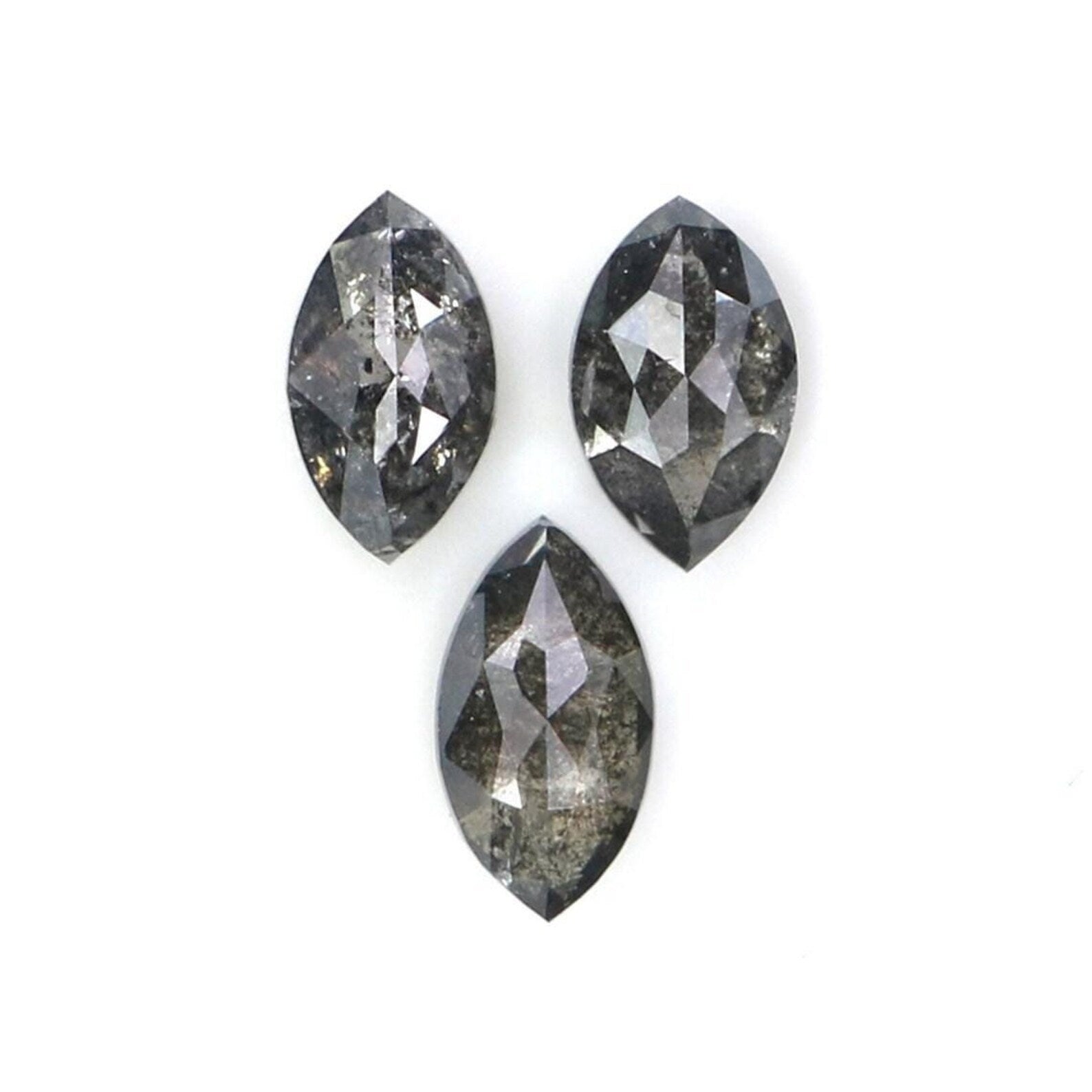 0.35 CT Natural Loose Marquise Shape Diamond Salt And Pepper Marquise Cut Diamond 4.55 MM Natural Loose Marquise Rose Cut Diamond NQ2326