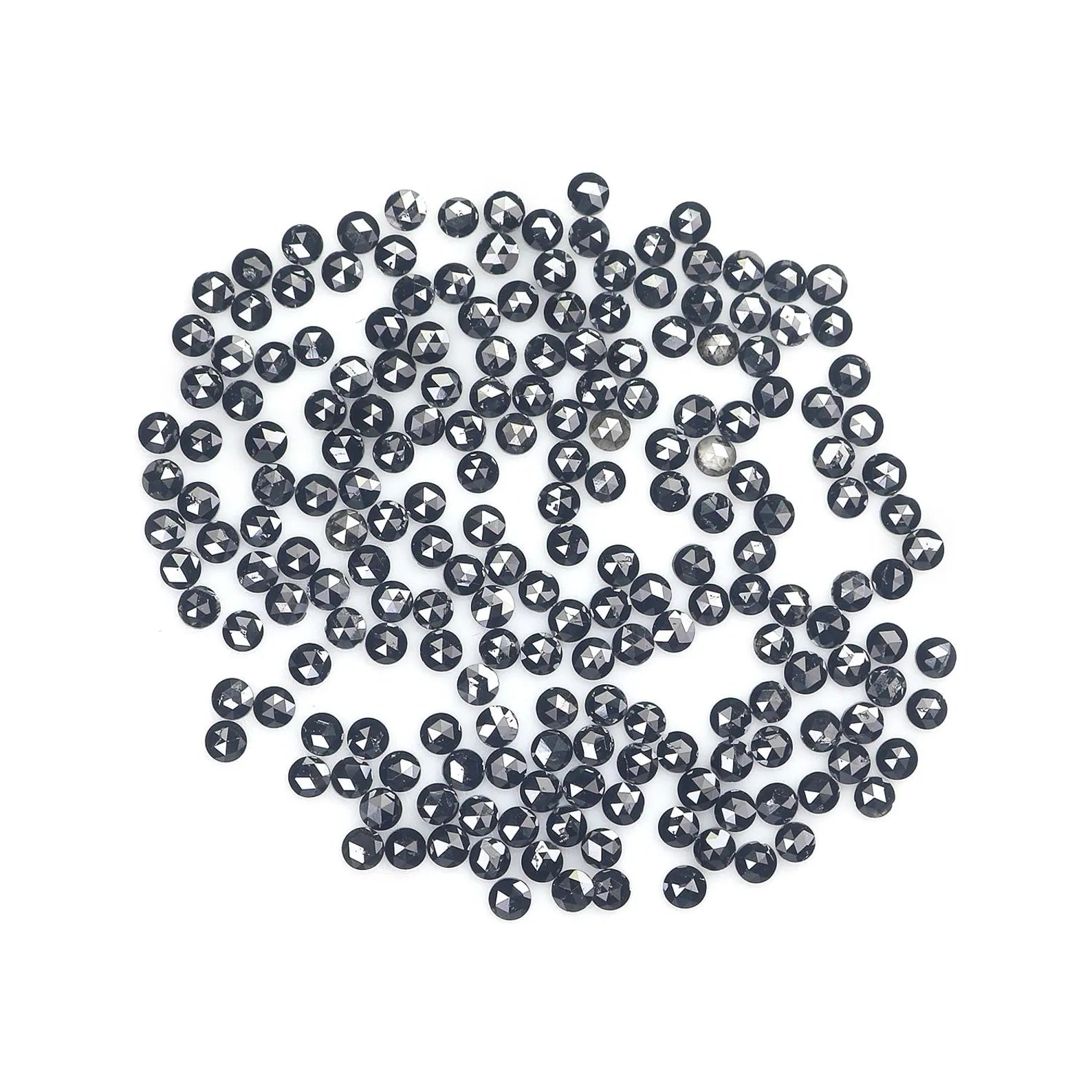 2.86 CT Natural Loose Round Shape Diamond Black Color Round Diamond 1.60 MM Natural Loose Diamond Black Color Round Rose Cut Diamond NQ1819