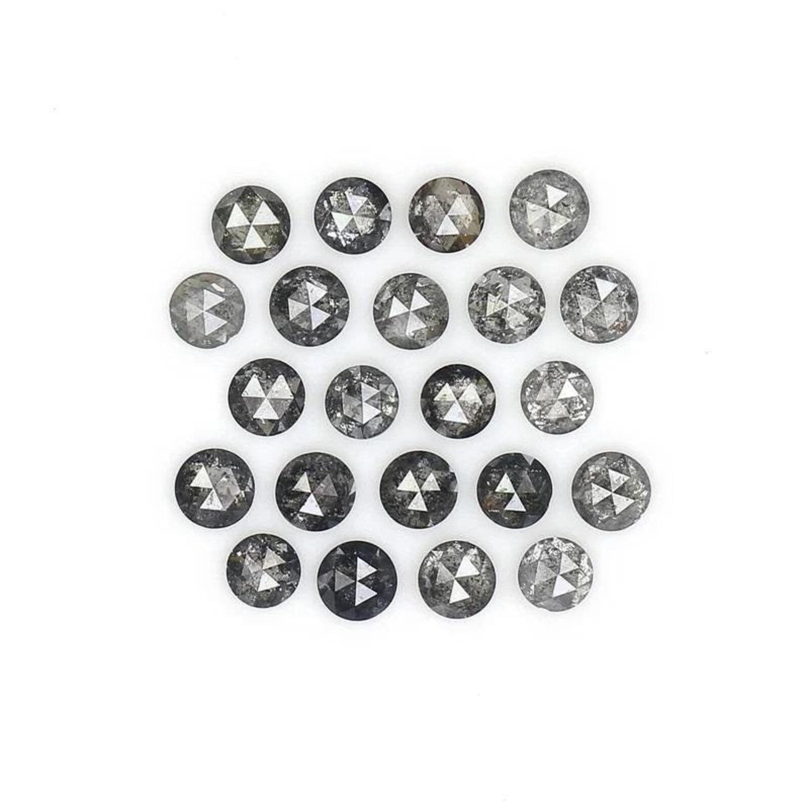 1.09 CT Natural Loose Round Rose Cut Diamond Salt And Pepper Round Diamond 2.10 MM Natural Black Grey Color Round Rose Cut Diamond NQ1792