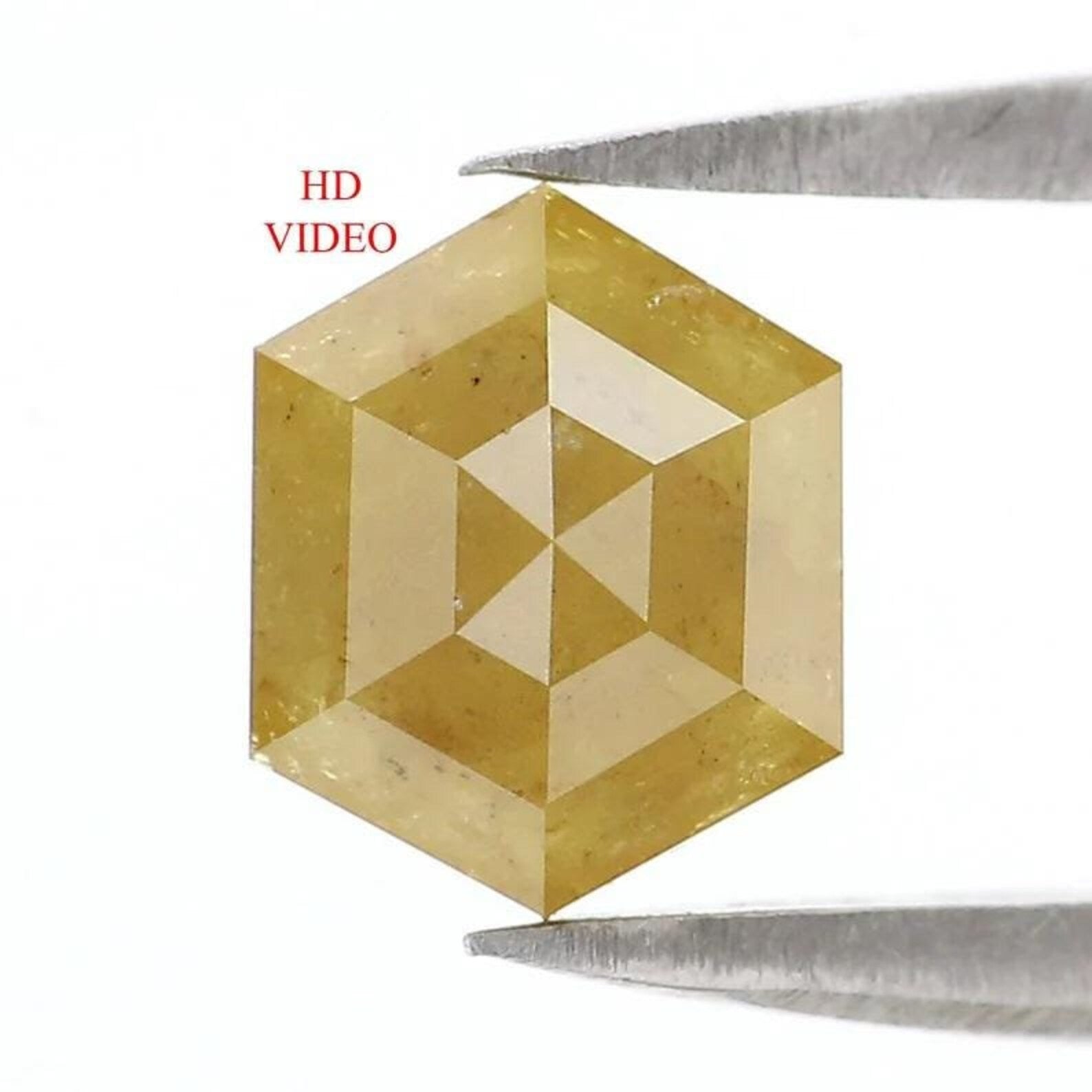 1.10 CT Natural Loose Hexagon Shape Diamond Yellow Color Hexagon Cut Diamond 6.95 MM Natural Loose Diamond Hexagon Rose Cut Diamond NQ766