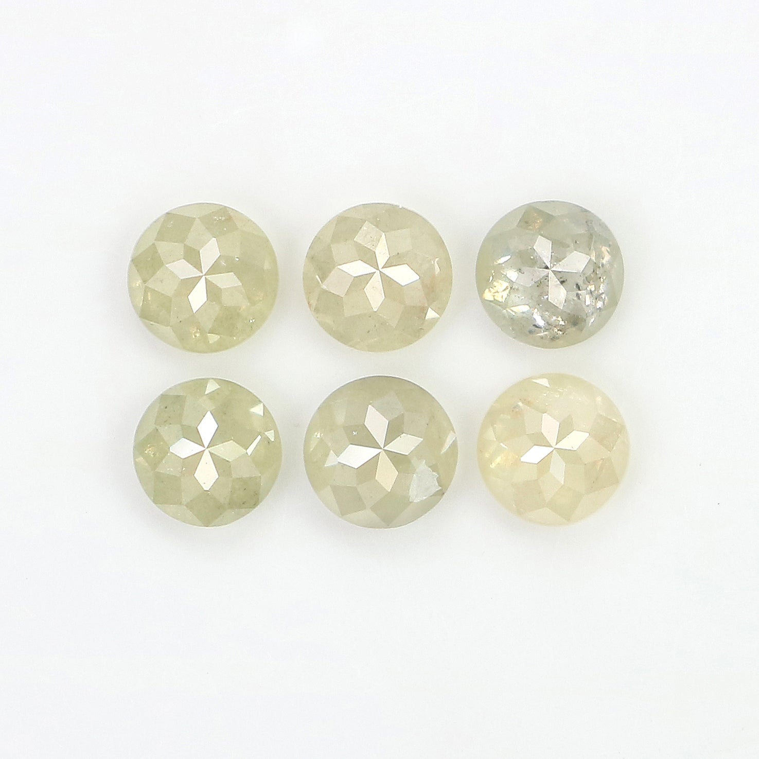 Natural Loose Rose Cut Grey Green Diamond Color 0.91 CT 3.10 MM Round Rose Cut Shape Diamond KR1318