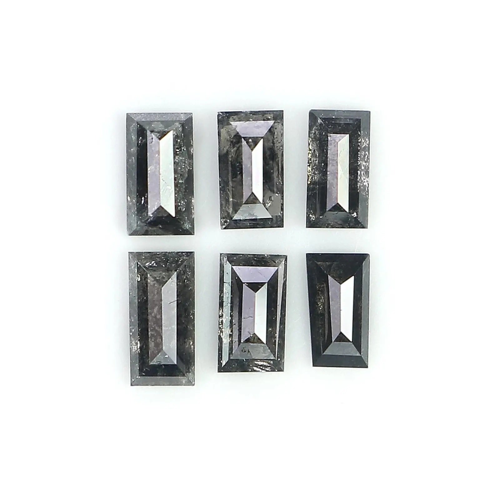0.63 CT Natural Loose Baguette Diamond Salt And Pepper Baguette Diamond 4.10 MM Natural Black Grey Color Baguette Rose Cut Diamond NQ2413