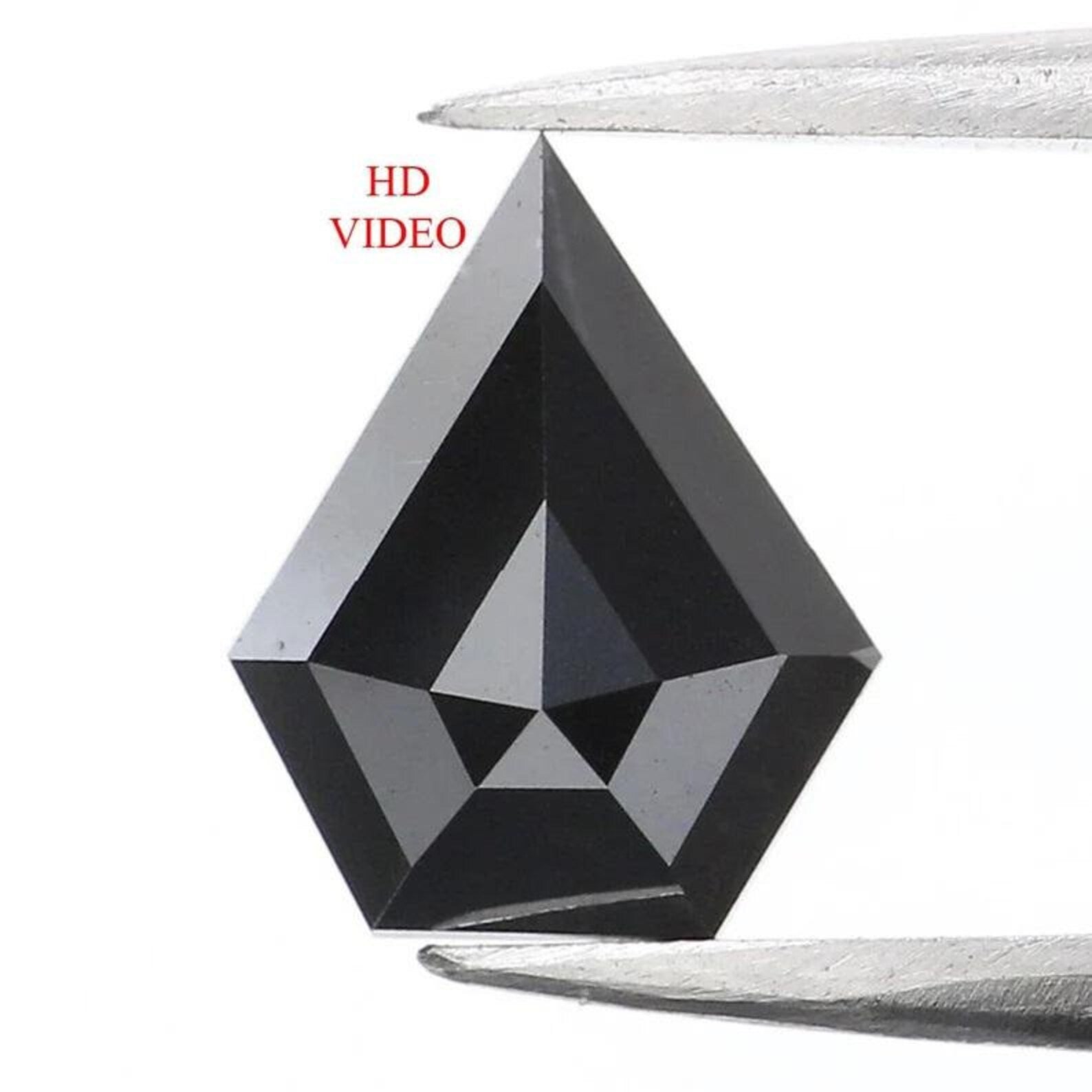 0.73 CT Natural Loose Shield Shape Diamond Black Color Shield Cut Diamond 7.60 MM Natural Loose Black Color Shield Rose Cut Diamond NQ306