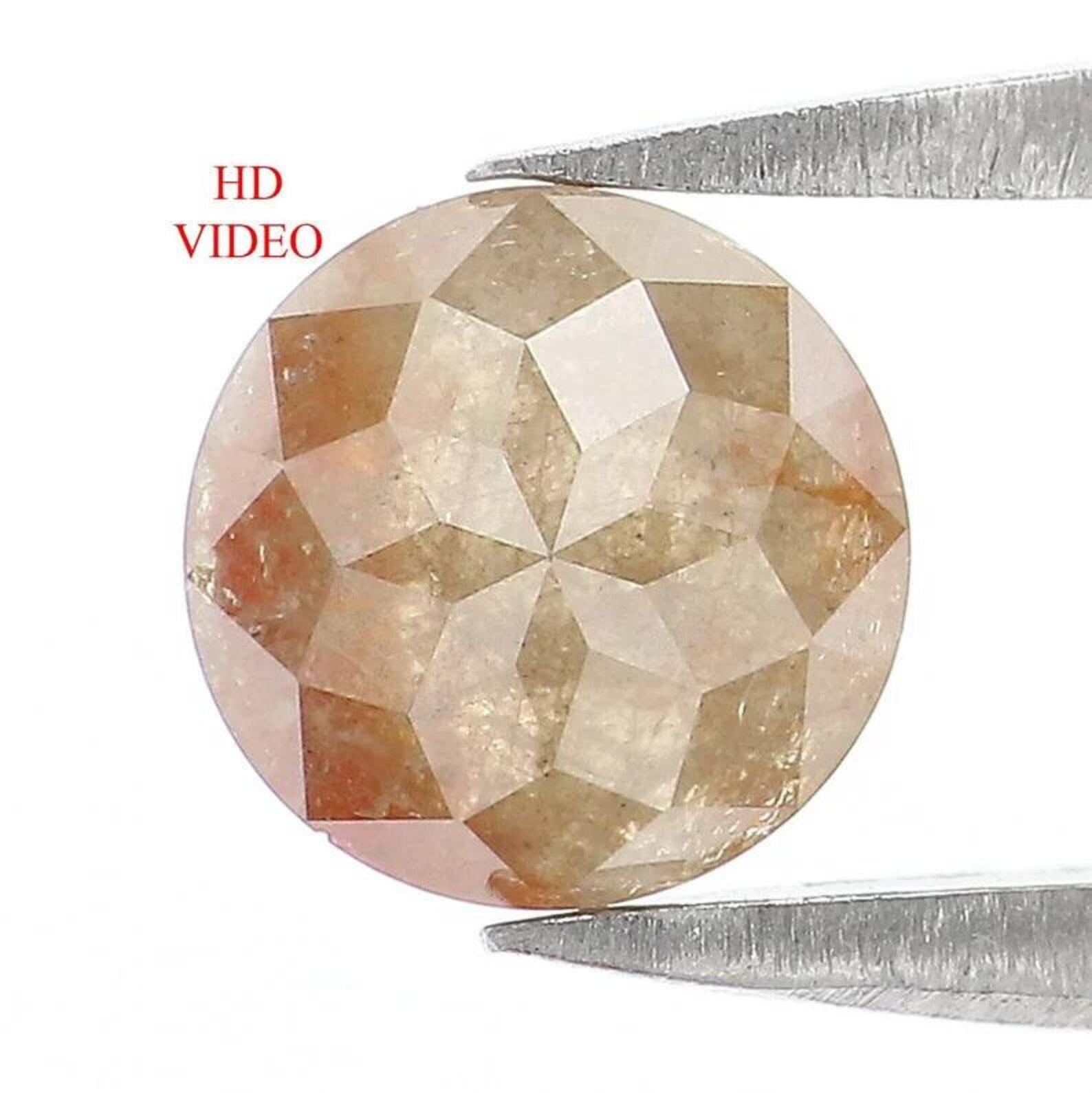 0.76 CT Natural Loose Round Shape Diamond Grey Color Round Cut Diamond 5.90 MM Natural Diamond Brown Color Round Rose Cut Diamond NQ7512