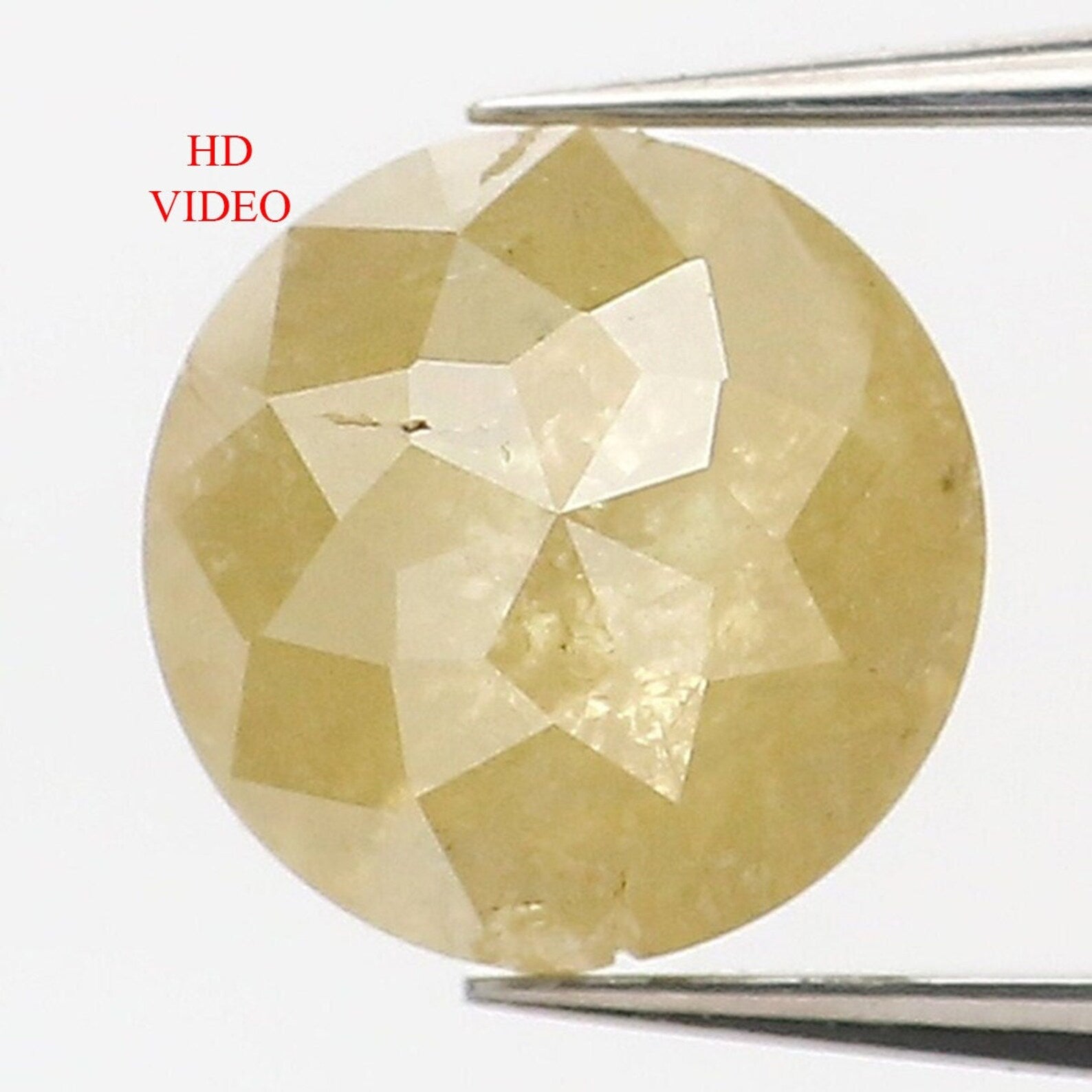0.81 Ct Natural Loose Round Rose Cut Diamond Yellow Color Round Diamond 5.20 MM Natural Loose Diamond Yellow Round Rose Cut Diamond N347
