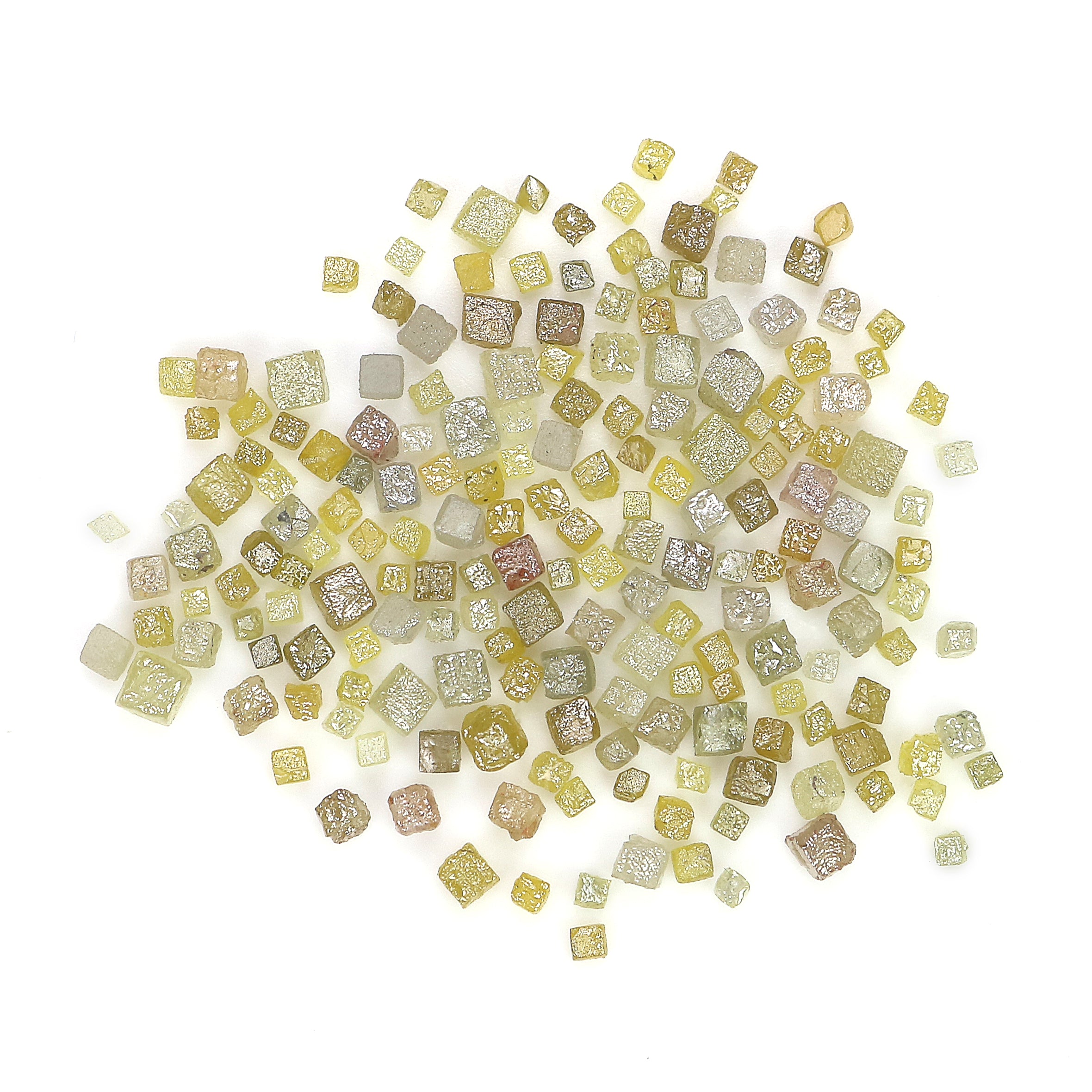 Natural Loose Rough Cube Shape Diamond Mix Color Rough Cut Diamond 1.60 to 1.90 MM 1.00 Ct Scoop Uncut Rough Cube Irregular Cut Diamond Q139