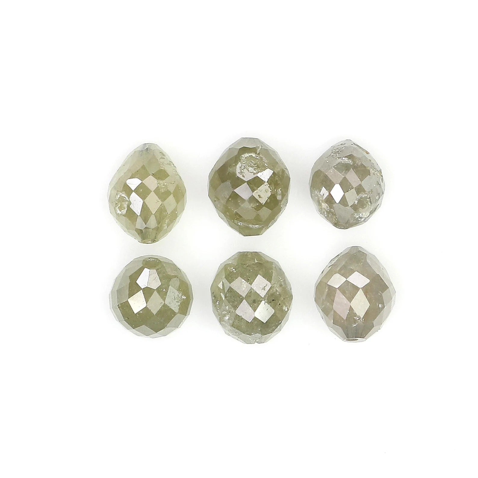 3.44 CT Natural Loose Egg Bead Shape Diamond Grey Color Egg Bead Cut Diamond 4.15 MM Natural Loose Grey Color Bead Rose Cut Diamond NQ1787