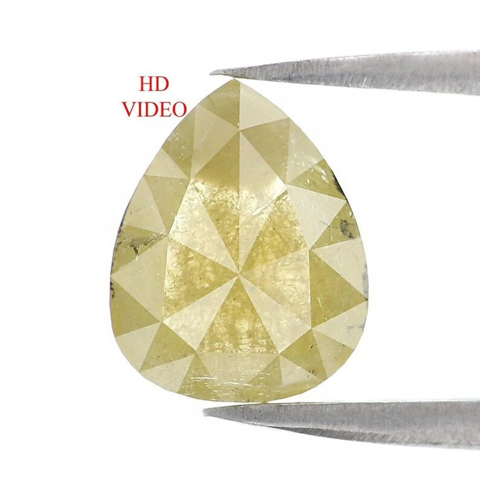 1.84 CT Natural Loose Pear Diamond Yellow Color Pear Cut Diamond 9.70 MM Natural Loose Diamond Pear Rose Cut Diamond Pear Cut Diamond NQ7679