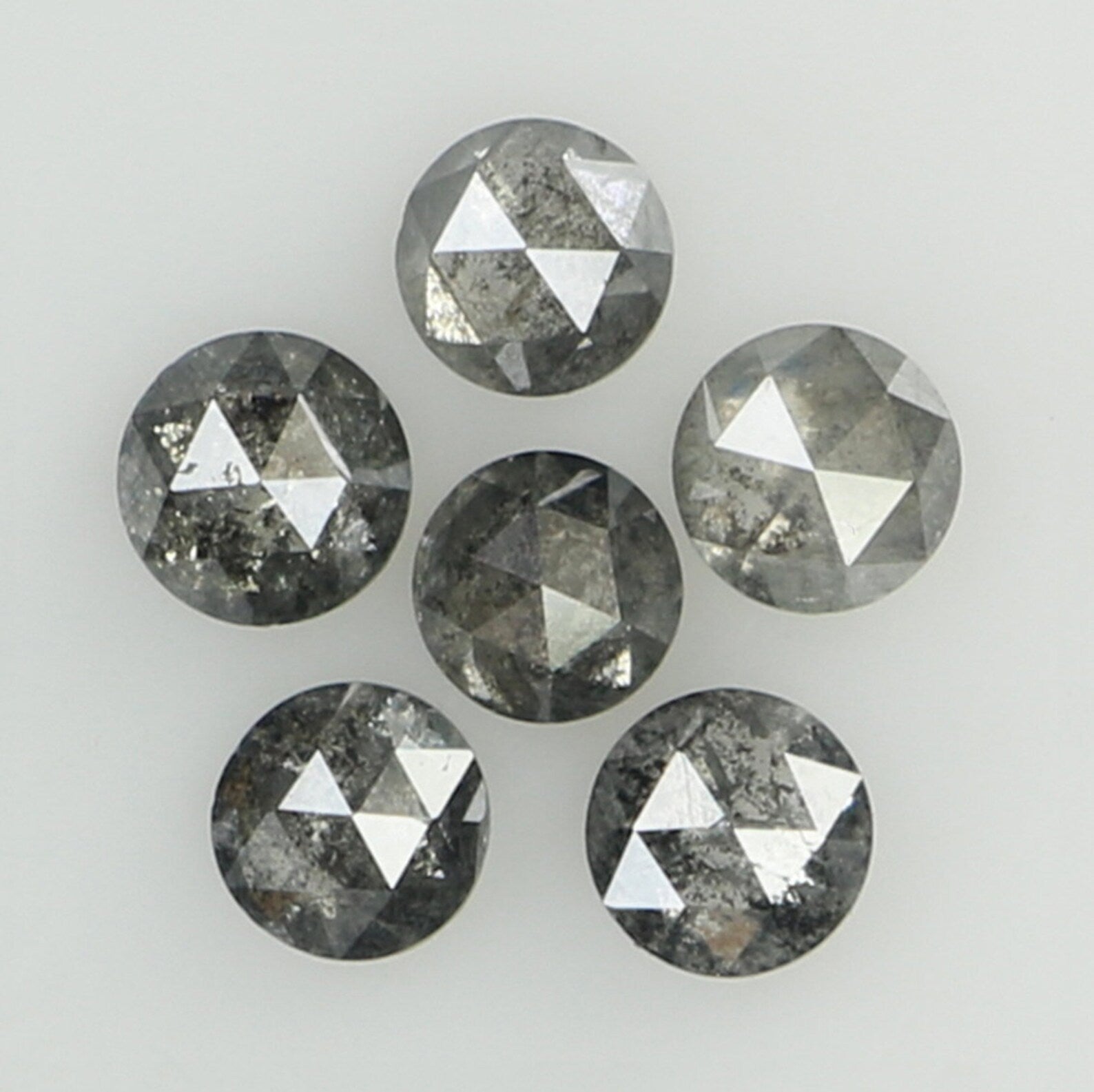 0.73 Ct Natural Loose Round Shape Diamond Salt And Pepper Round Cut Diamond 2.90 MM Natural Black Gray Color Round Rose Cut Diamond N8590