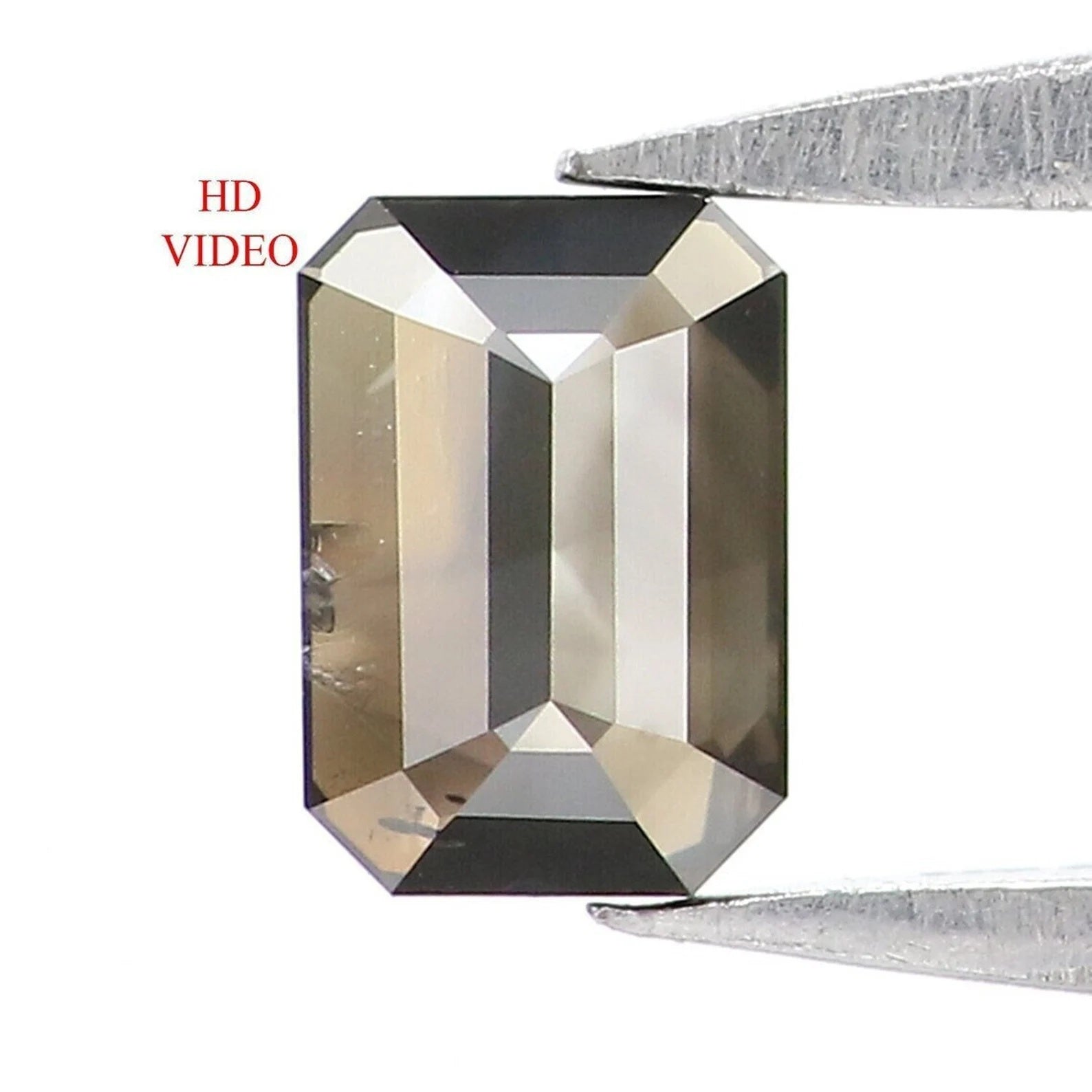 0.32 CT Natural Loose Emerald Shape Diamond Salt And Pepper Emerald Diamond Diamond 4.80 MM Black Grey Color Emerald Rose Cut Diamond NQ289