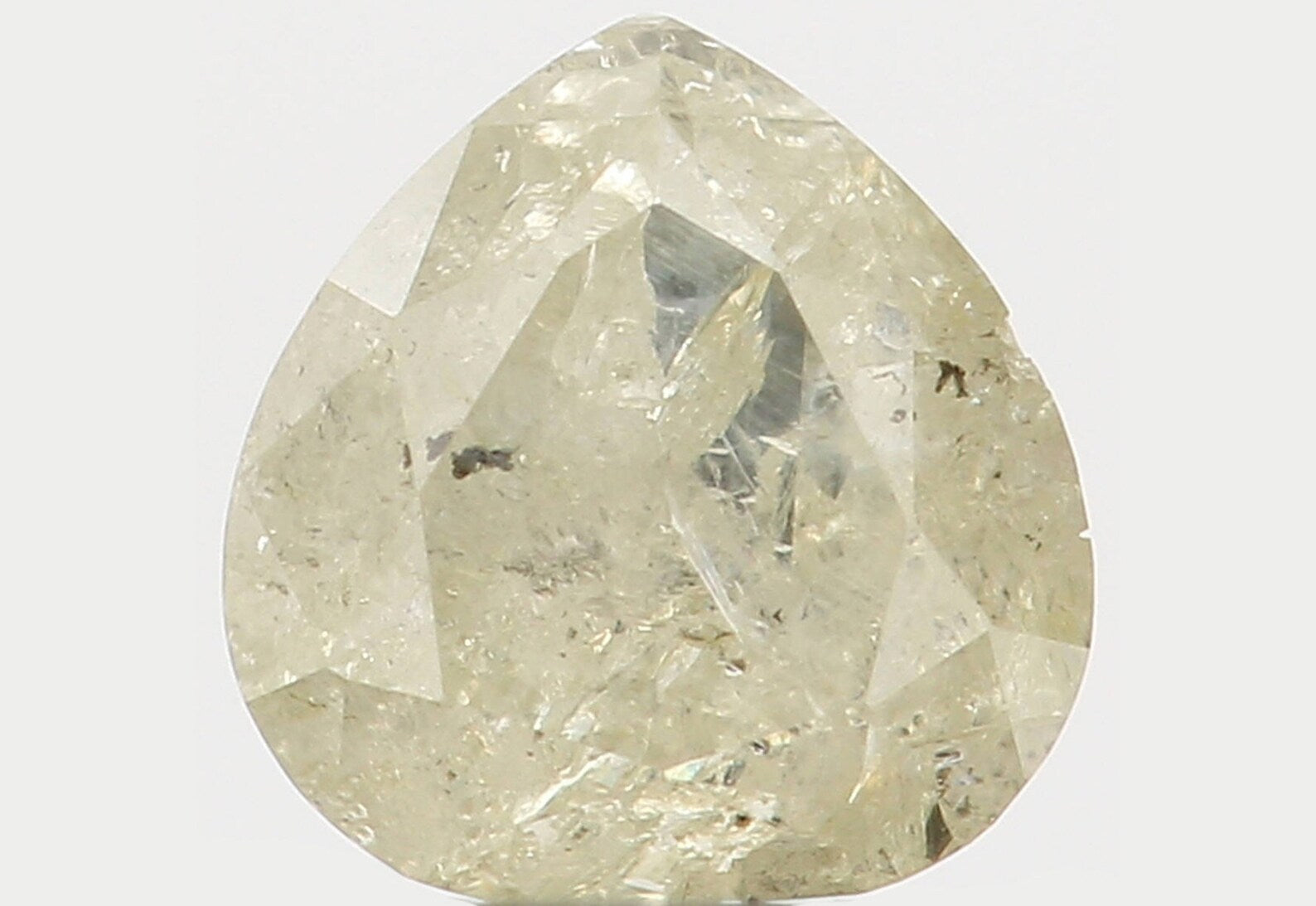 0.36 Ct Natural Loose Diamond Pear Light Yellow Color I2 Clarity 4.20 MM N7612