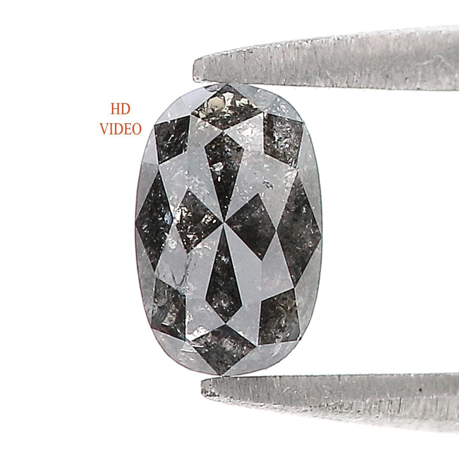 0.61 CT Natural Loose Oval Shape Diamond Salt And Pepper Oval Cut Diamond 6.30 MM Natural Loose Diamond Oval Shape Rose Cut Diamond QN823