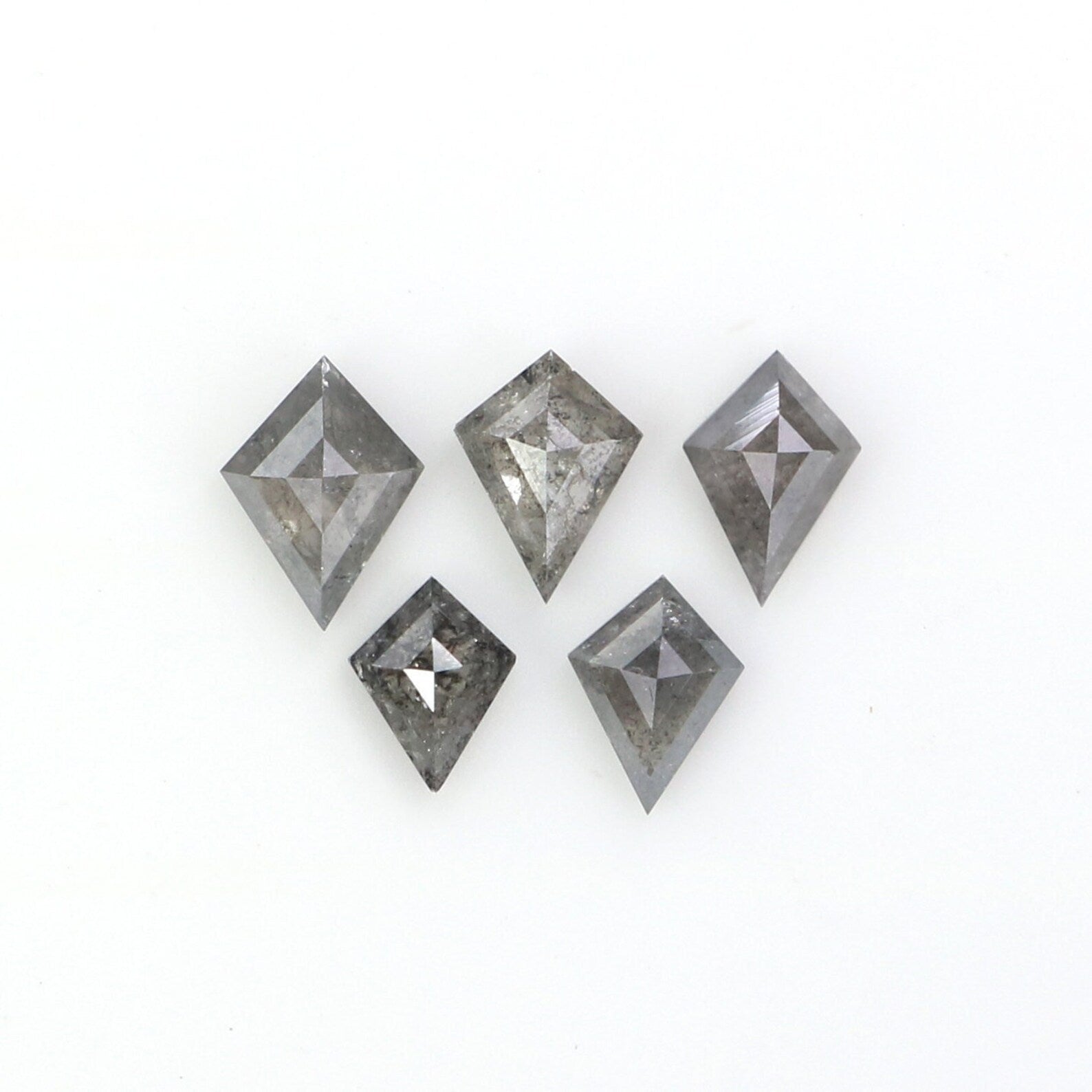 Natural Loose Kite Diamond, Salt And Pepper Kite Diamond, Natural Loose Diamond, Kite Rose Cut Diamond, Kite Cut, 0.39 CT Kite Shape KDN2297
