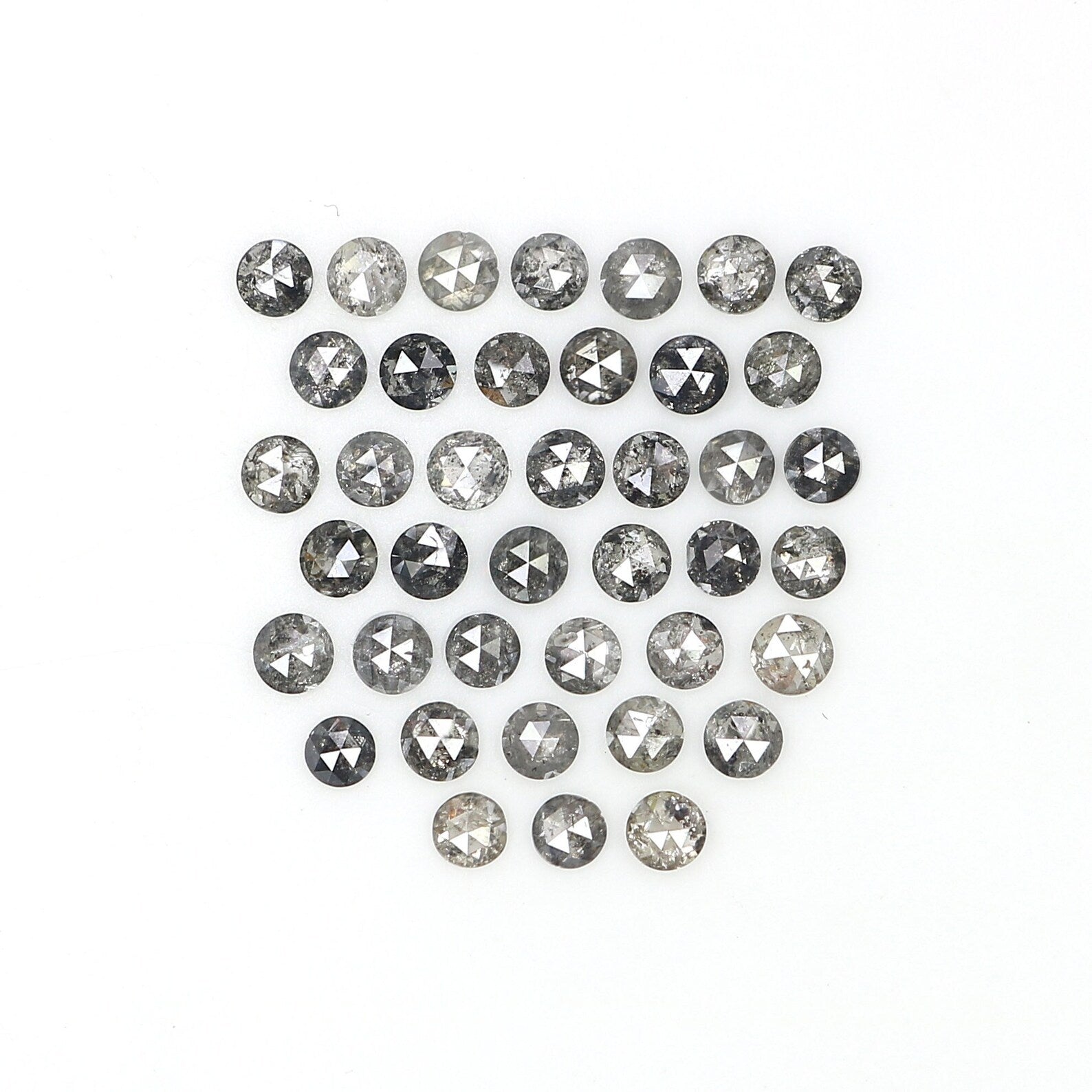1.42 CT Natural Loose Round Shape Diamond Salt And Pepper Diamond 1.85 MM Natural Diamond Black Grey Color Round Rose Cut Diamond NQ2494