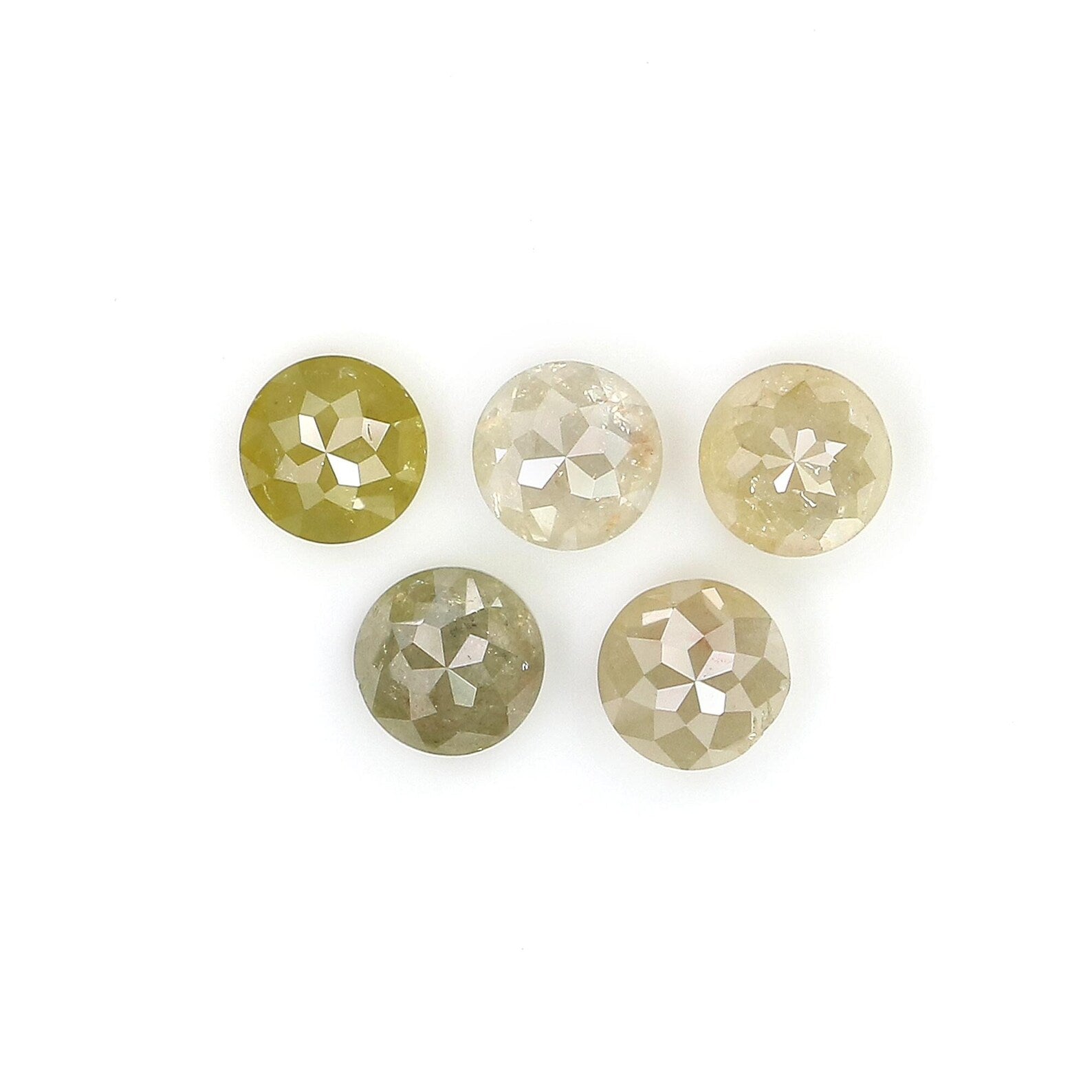 1.24 CT Natural Loose Round Rose Cut Diamond Grey Color Round Shape Diamond 3.50 MM Natural Loose Yellow Color Round Rose Cut Diamond NQ1759