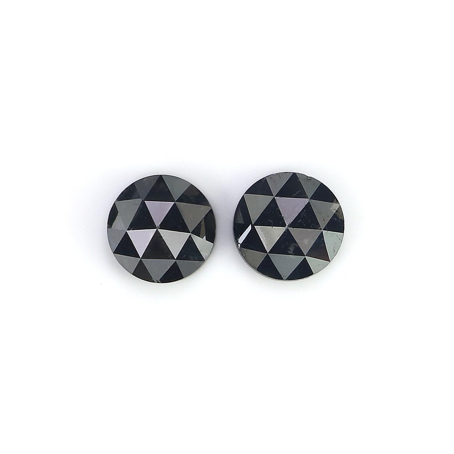 2.49 Ct Natural Loose Round Shape Pair Diamond Black Color Round Diamond 6.65 MM Natural Diamond Black Color Round Rose Cut Diamond NQ1715