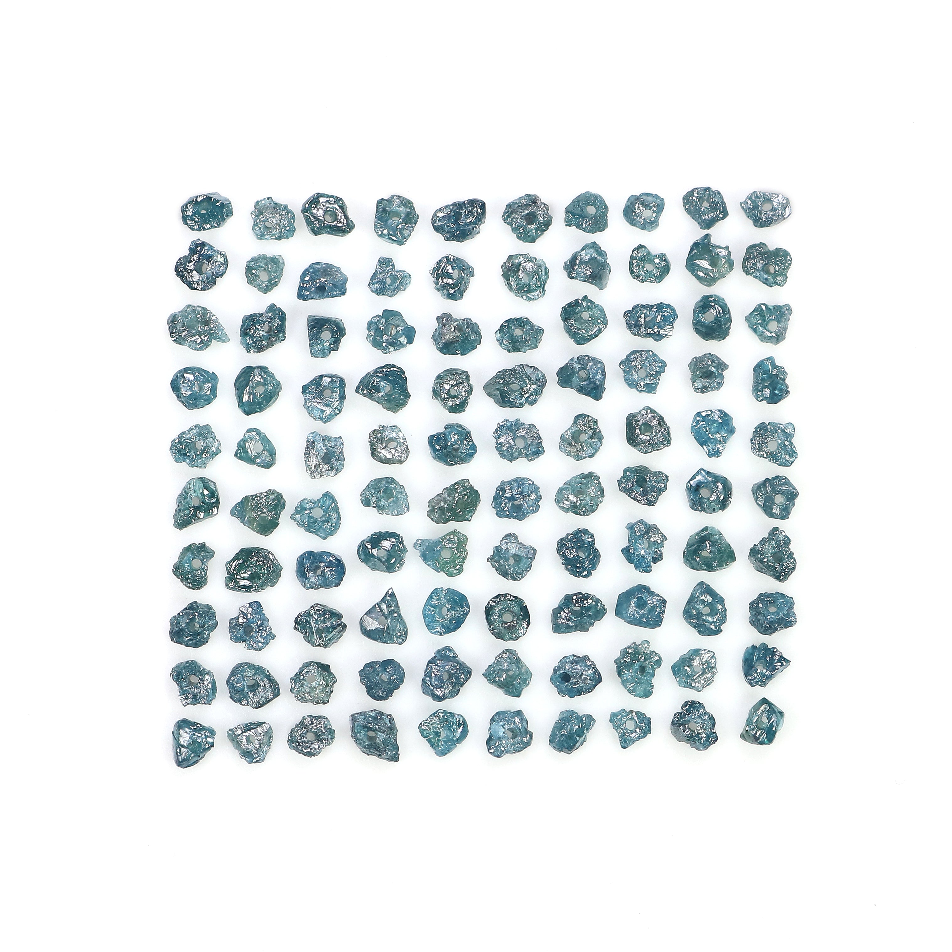 Natural Loose Rough Bead Shape Diamond Blue Color Rough Bead Cut Diamond 4.00 Ct Lot Uncut Drilled Bead Rough Irregular Cut Diamond Q80