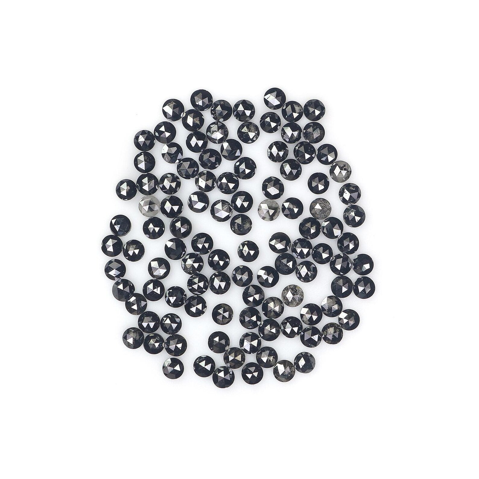 2.54 CT Natural Loose Round Shape Diamond Black Color Round Diamond 1.80 MM Natural Loose Diamond Black Color Round Rose Cut Diamond NQ1814