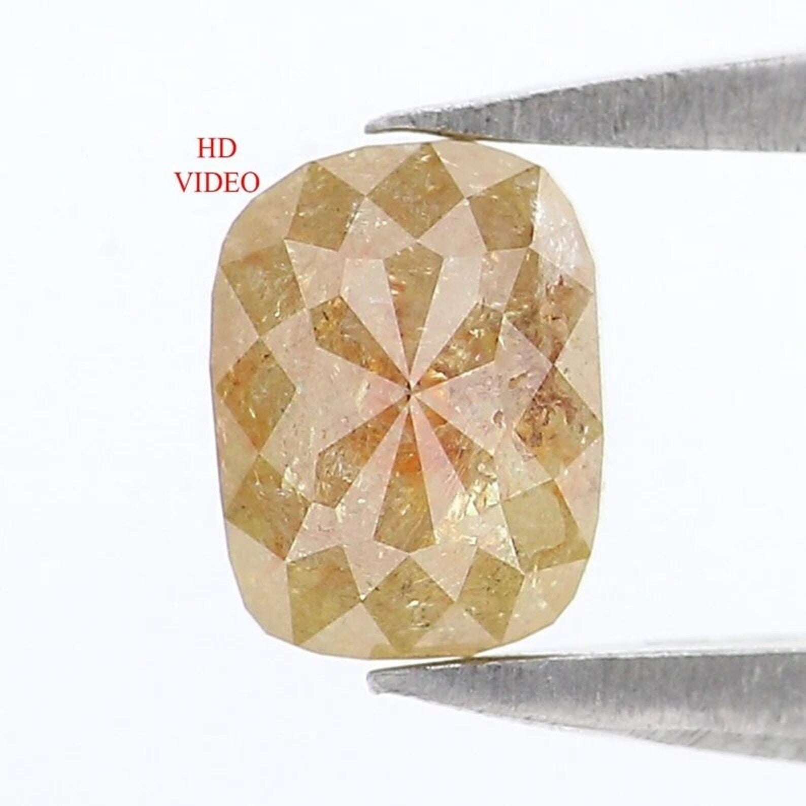 0.55 CT Natural Loose Cushion Shape Diamond Yellow Color Cushion Cut Diamond 4.95 MM Natural Yellow Color Cushion Rose Cut Diamond NQ7687