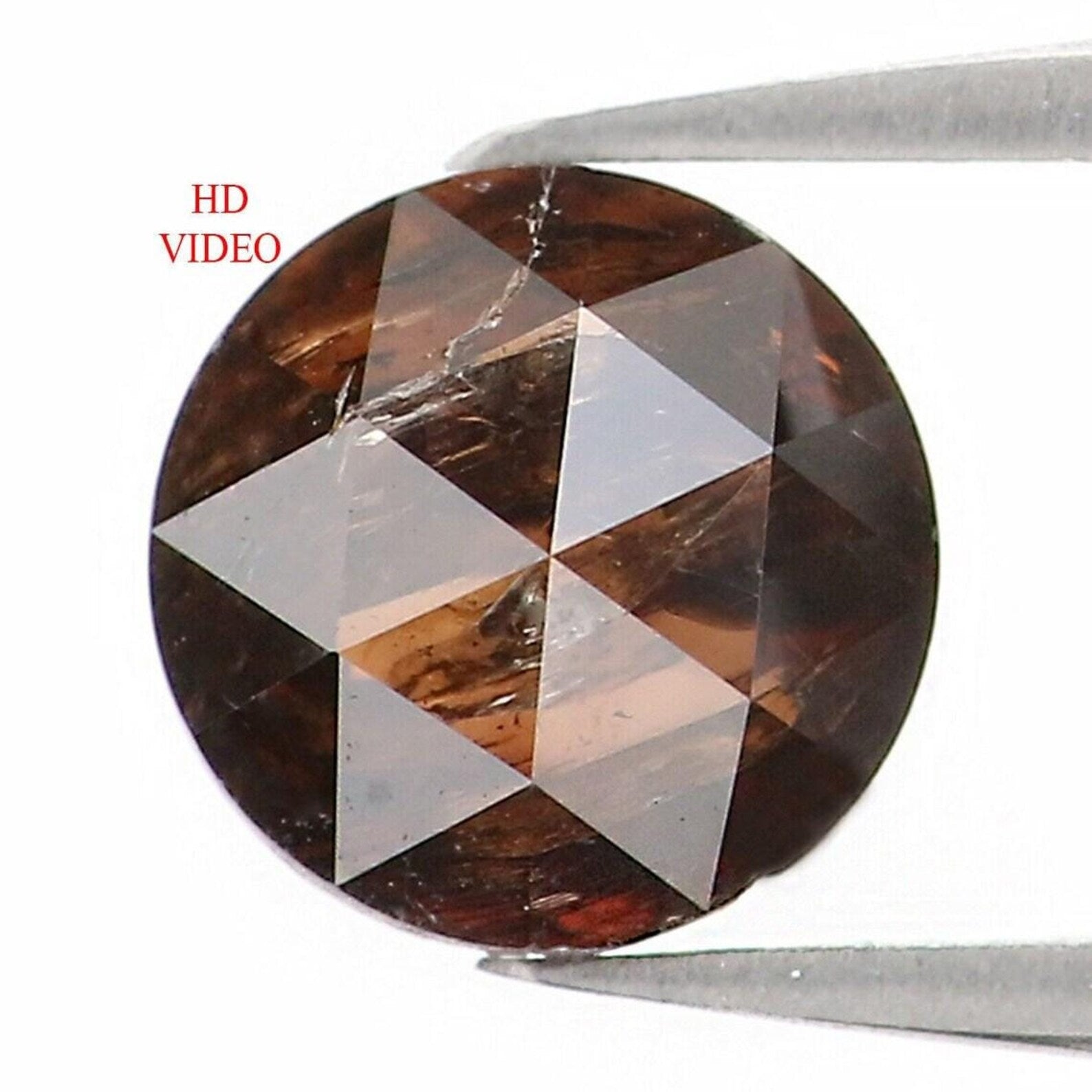 0.86 CT Natural Loose Round Shape Diamond Brown Color Round Cut Diamond 5.30 MM Natural Loose Brown Color Round Rose Cut Diamond NQ1515