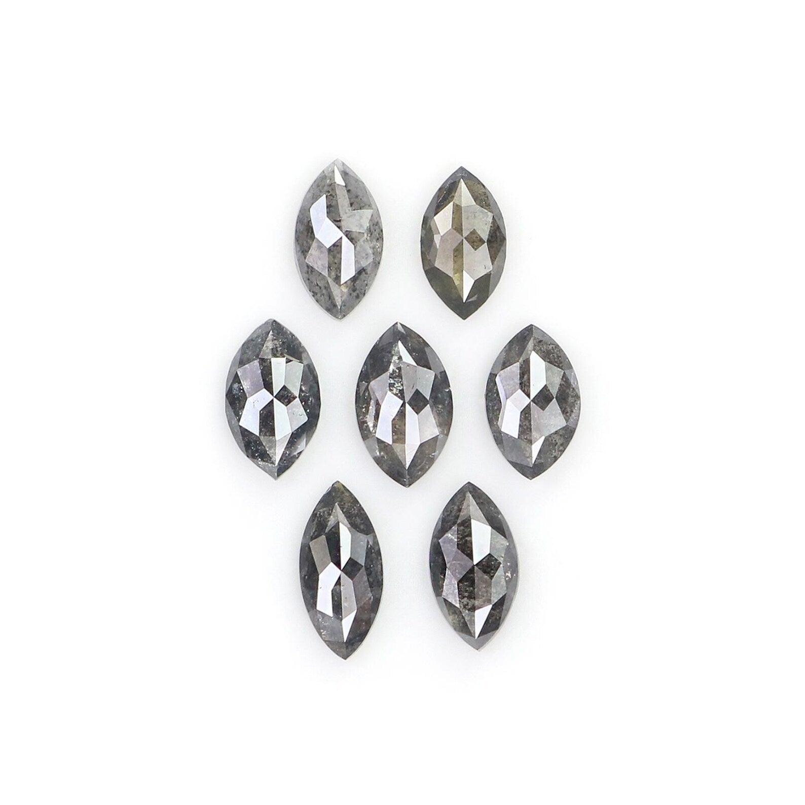 0.73 Ct Natural Loose Marquise Shape Diamond Salt And Pepper Marquise Diamond 4.80 MM Black Grey Color Marquise Rose Cut Diamond NQ2269