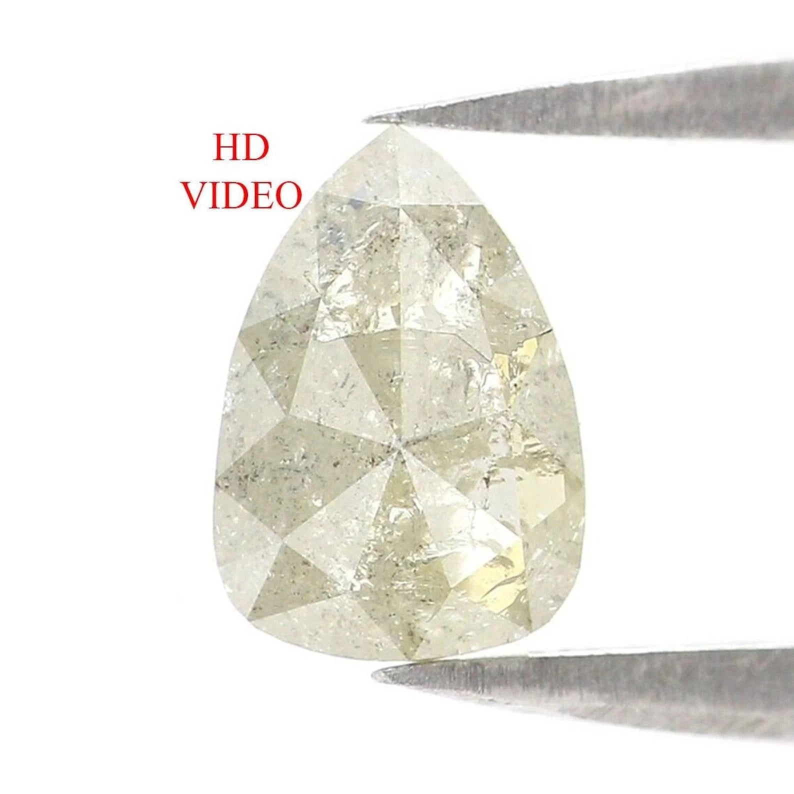 0.80 CT Natural Loose Pear Shape Diamond Grey Color Pear Cut Diamond 7.35 MM Natural Loose Diamond Grey Color Pear Rose Cut Diamond NQ8695