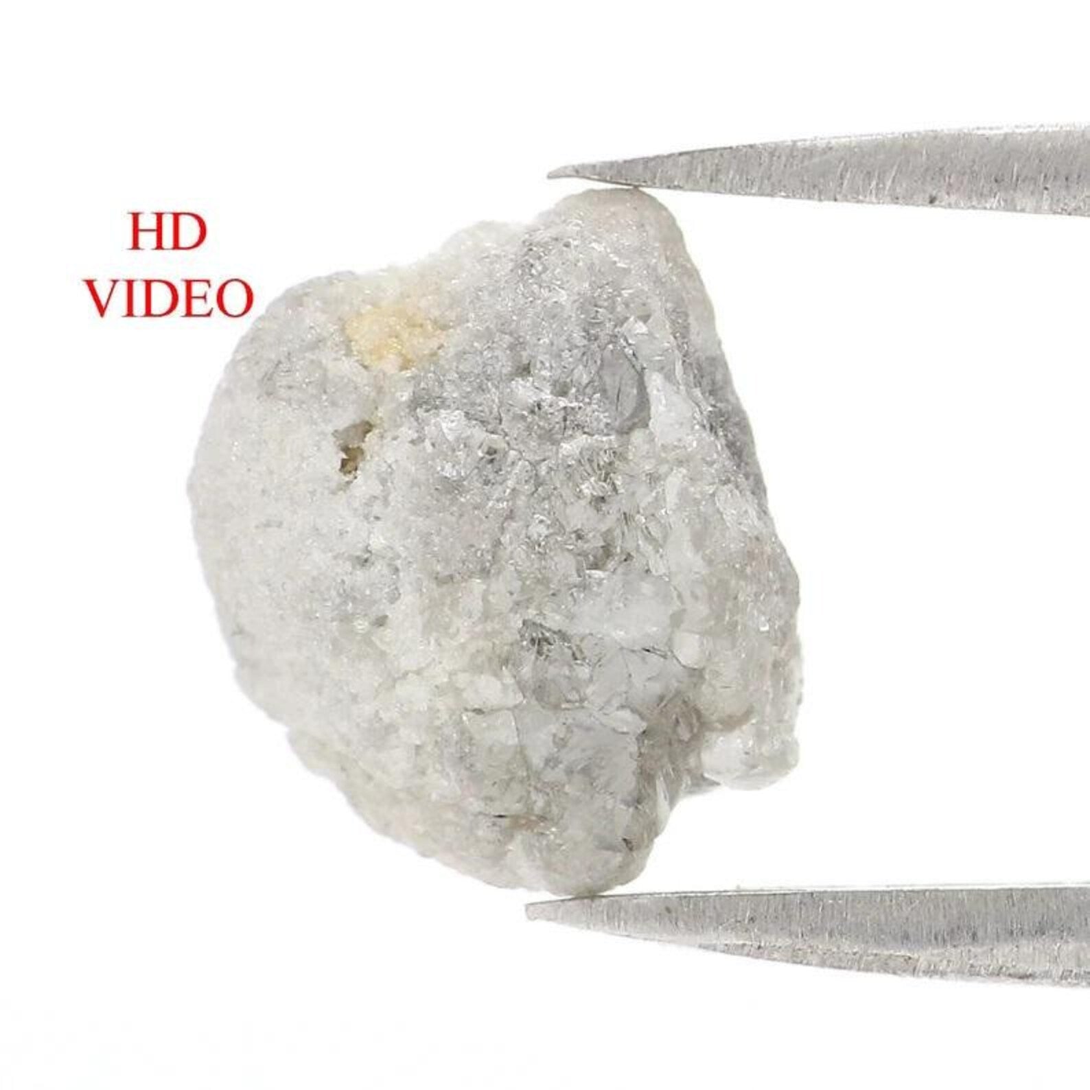 3.96 CT Natural Loose Rough Shape Diamond Grey Color Rough Diamond 10.30 MM Natural Loose Diamond Grey Rough Irregular Cut Diamond NQ2320