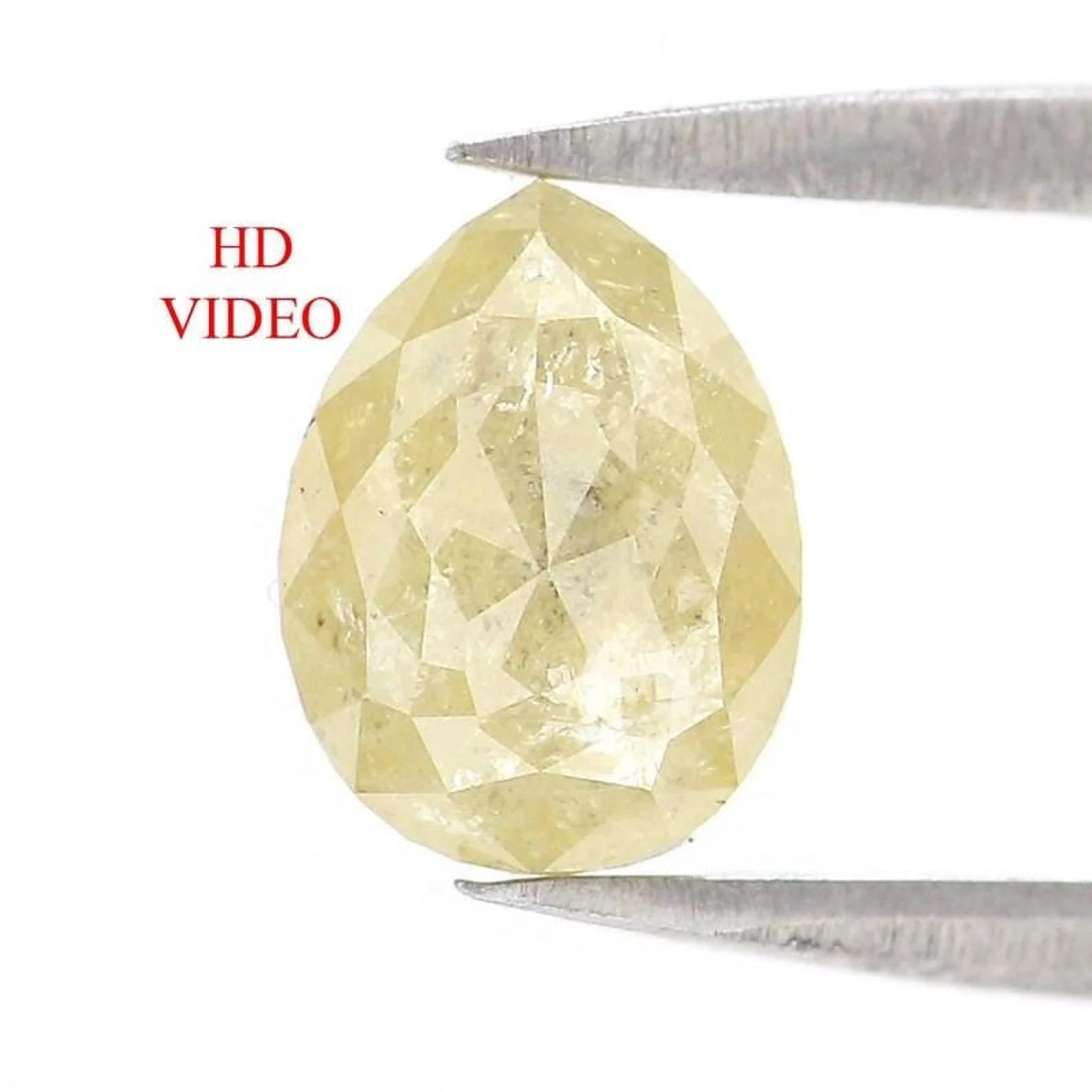 1.26 CT Natural Loose Pear Shape Diamond Yellow Color Pear Diamond 7.70 MM Natural Loose Diamond Yellow Color Pear Rose Cut Diamond NQ2373