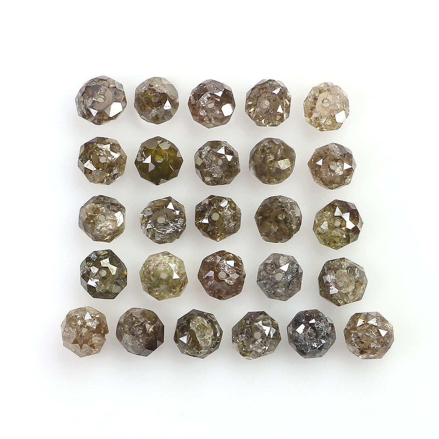 2.21 CT Natural Loose Bead Shape Diamond Brown Color Bead Cut Diamond 2.30 MM Natural Loose Brown Color Diamond Bead Rose Cut Diamond LQ1681