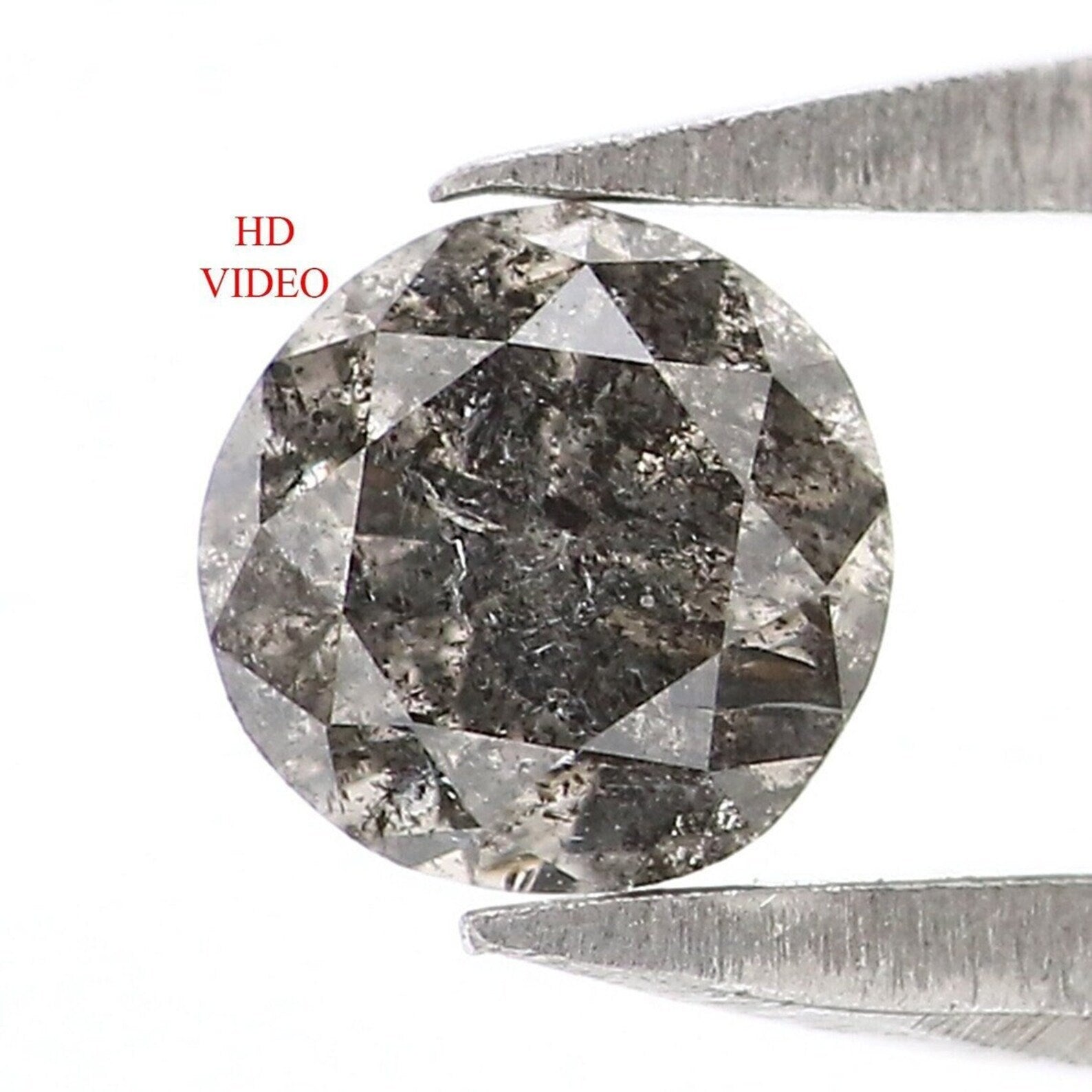 0.25 CT Natural Loose Round Brilliant Cut Diamond Salt And Pepper Diamond 3.80 MM Natural Loose Diamond Black Grey Round Cut Diamond NQ9515