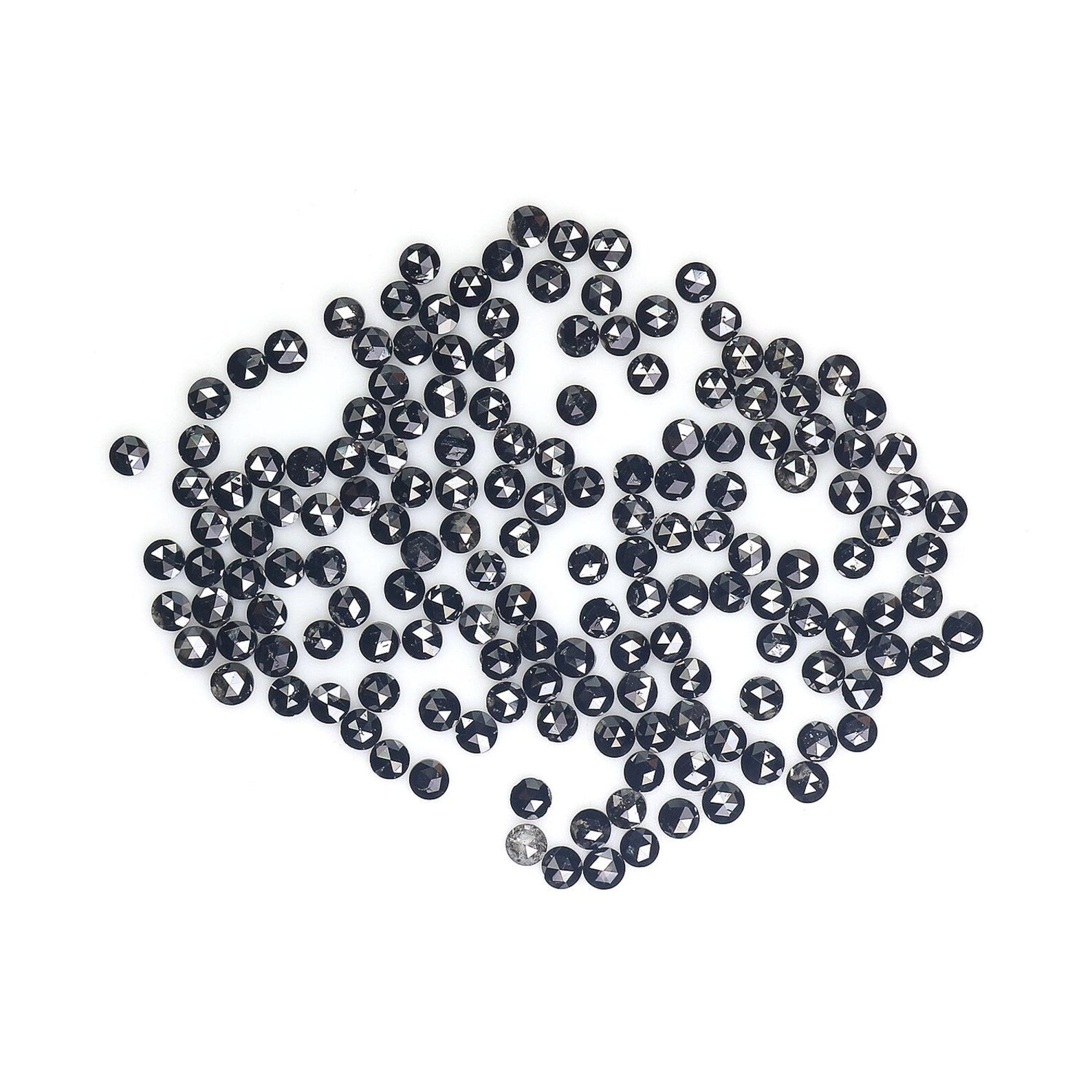 3.03 CT Natural Loose Round Shape Diamond Black Color Round Diamond 1.65 MM Natural Loose Diamond Black Color Round Rose Cut Diamond NQ1826