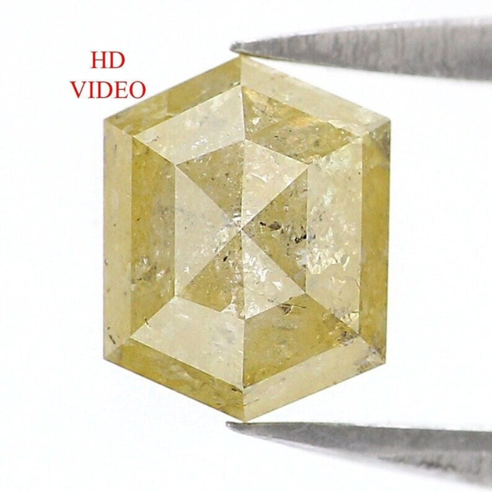 1.27 Ct Natural Loose Hexagon Shape Diamond Yellow Color Hexagon Cut Diamond 7.05 MM Natural Loose Diamond Hexagon Rose Cut Diamond NQ1962