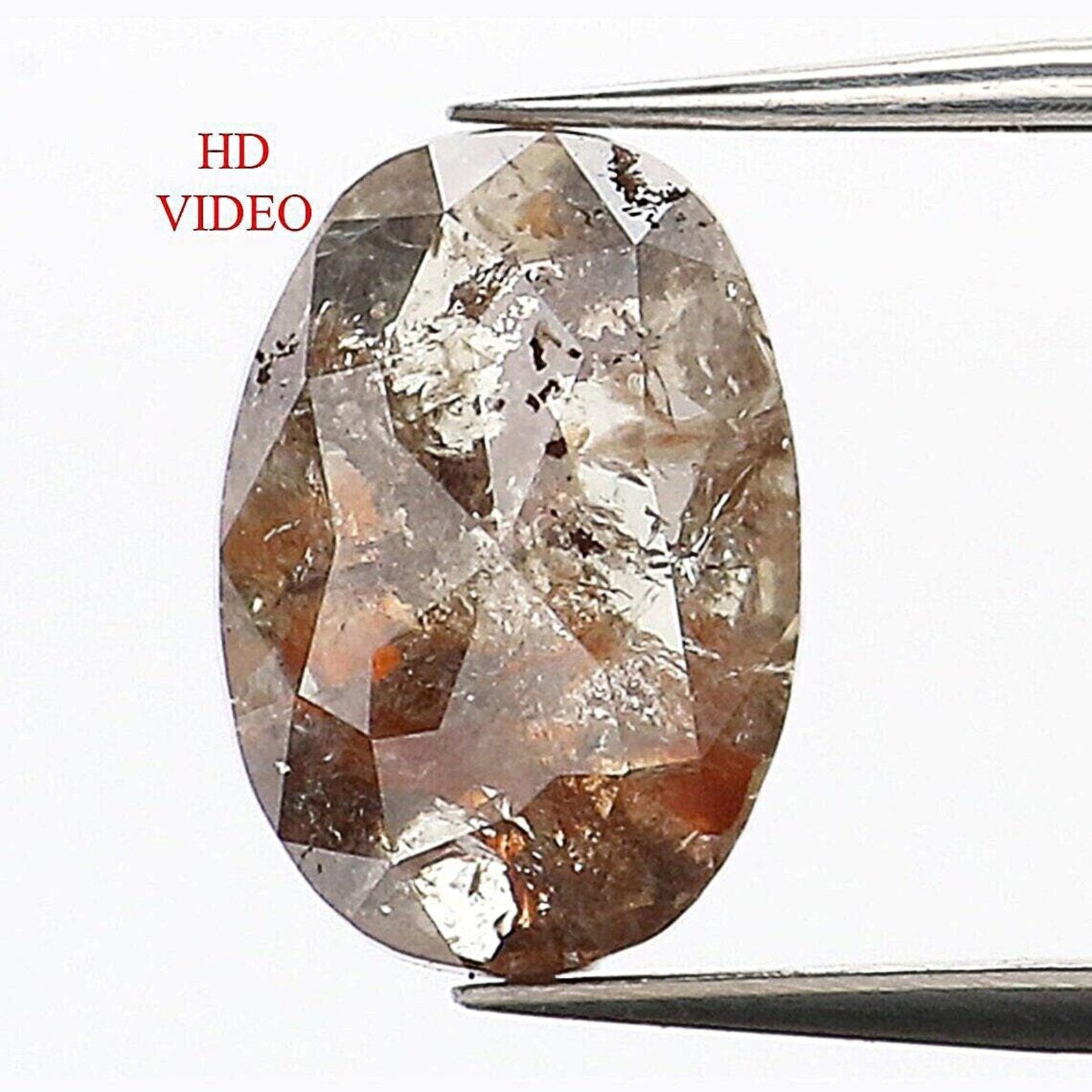 0.59 CT Natural Loose Oval Shape Diamond Brown Color Oval Cut Diamond 6.30 MM Natural Loose Grey Color Diamond Oval Rose Cut Diamond NQ452