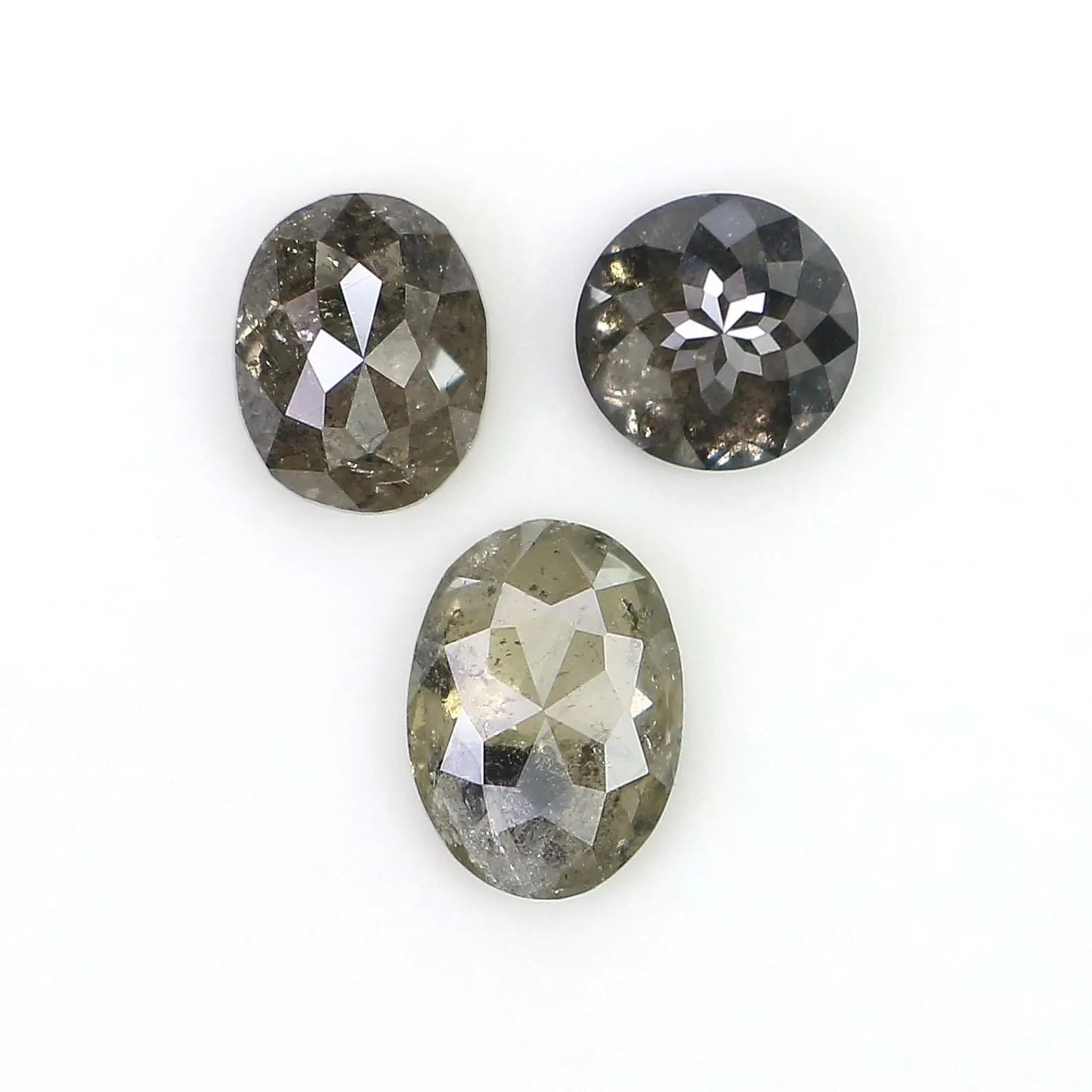 0.93 Ct Natural Loose Mix Shape Diamond Salt And Pepper Mix Shape Diamond 3.85 MM Natural Black Gray Color Mix Shape Rose Cut Diamond QN1095