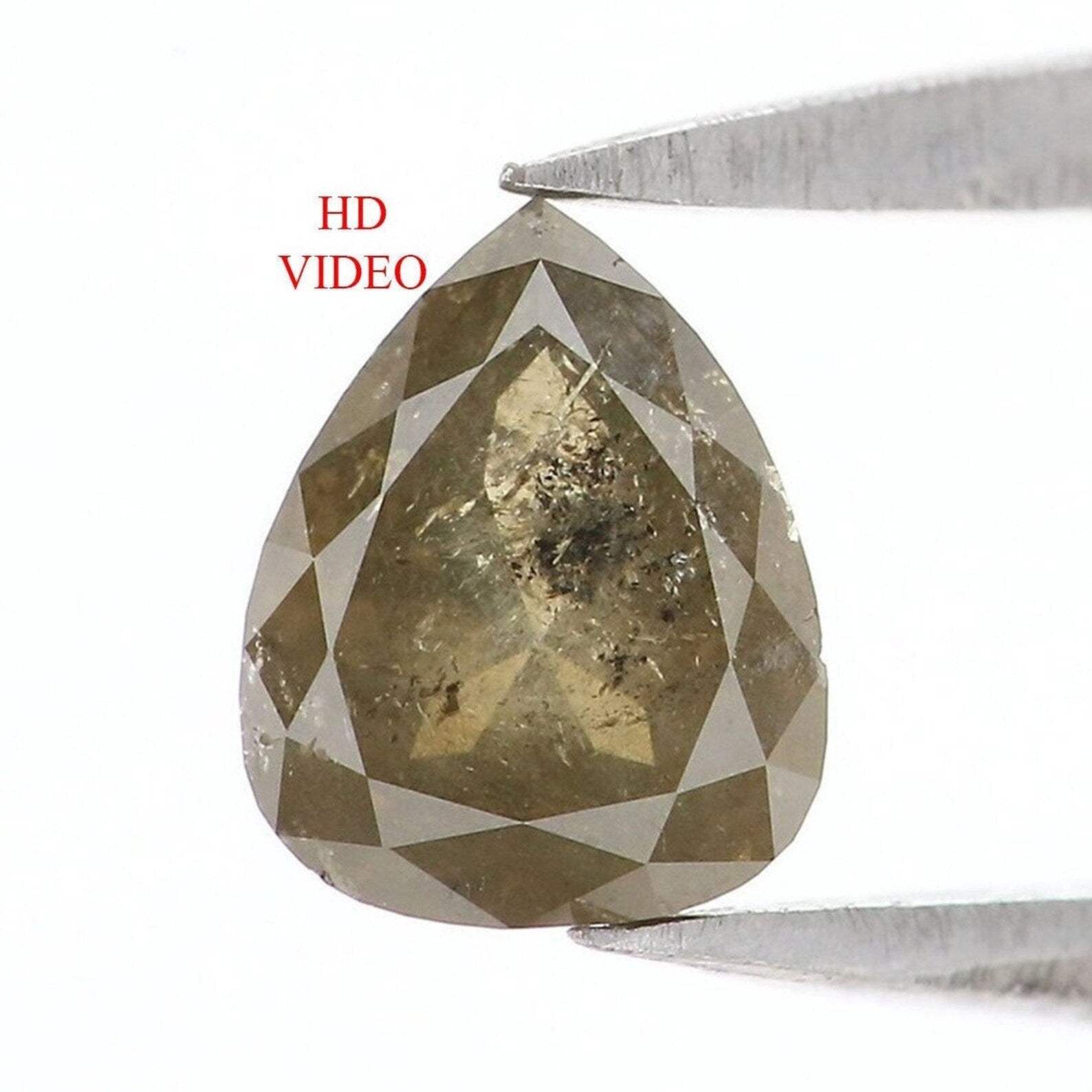 0.55 CT Natural Loose Pear Shape Diamond Yellow Green Color Pear Cut Diamond 5.90 MM Natural Loose Diamond Pear Rose Cut Diamond NQ8353