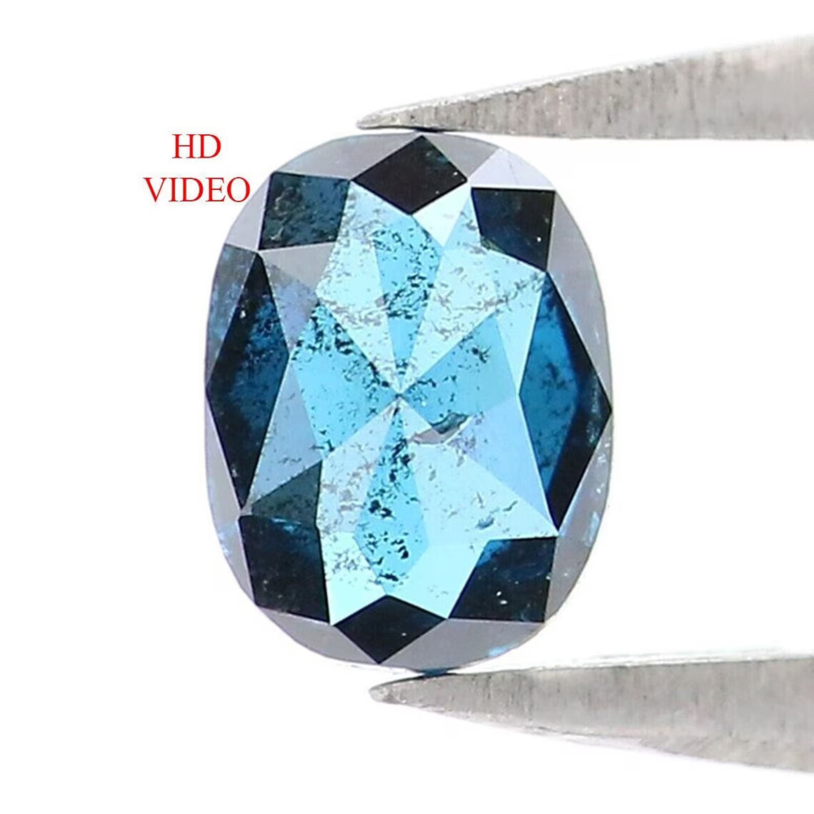 0.39 CT Natural Loose Oval Shape Diamond Blue Color Oval Cut Diamond 5.20 MM Natural Loose Diamond Oval Shape Rose Cut Diamond NQ9387