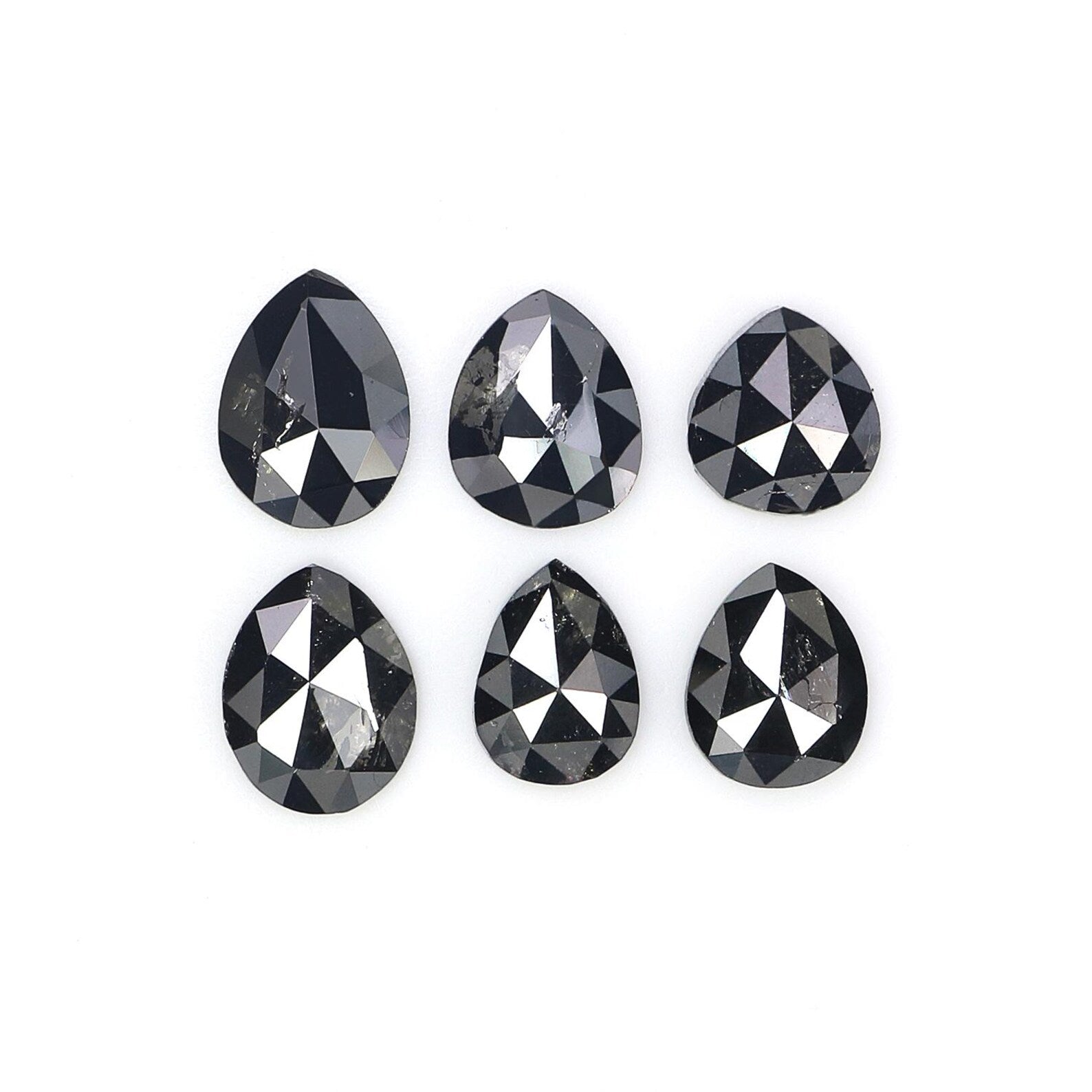 2.43 CT Natural Loose Pear Shape Diamond Black Color Pear Diamond 5.35 MM Natural Loose Diamond Black Color Pear Rose Cut Diamond NQ1691