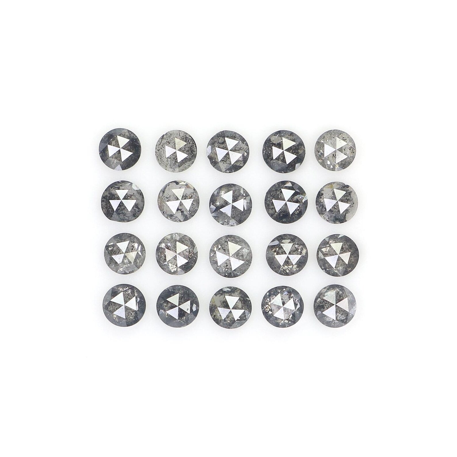 1.05 CT Natural Loose Round Shape Diamond Salt And Pepper Round Diamond 2.30 MM Natural Loose Black Grey Color Round Rose Cut Diamond NQ1840