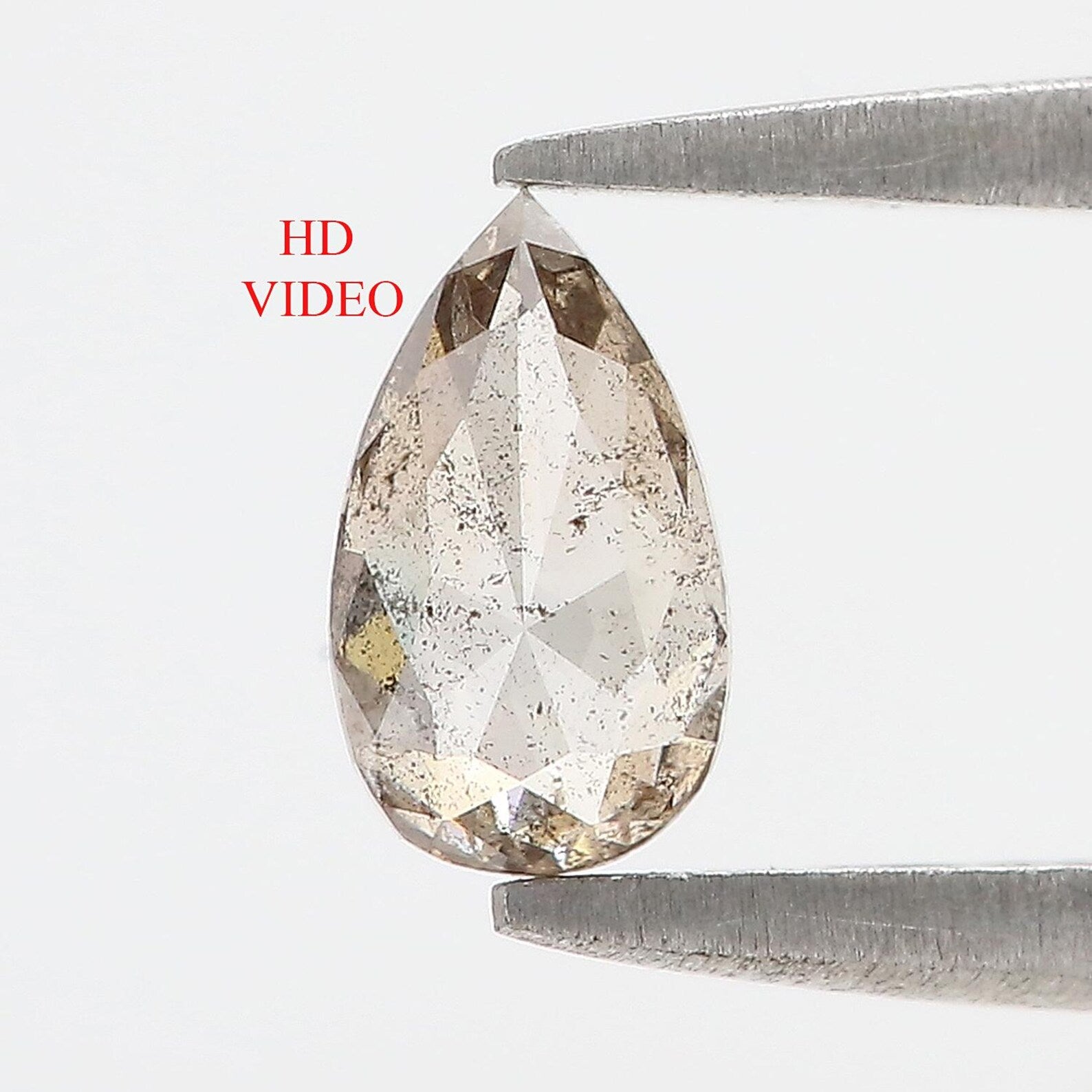 0.56 CT Natural Loose Pear Shape Diamond Salt And Pepper Pear Cut Diamond 7.00 MM Natural Loose Diamond Pear Shape Rose Cut Diamond NQ826