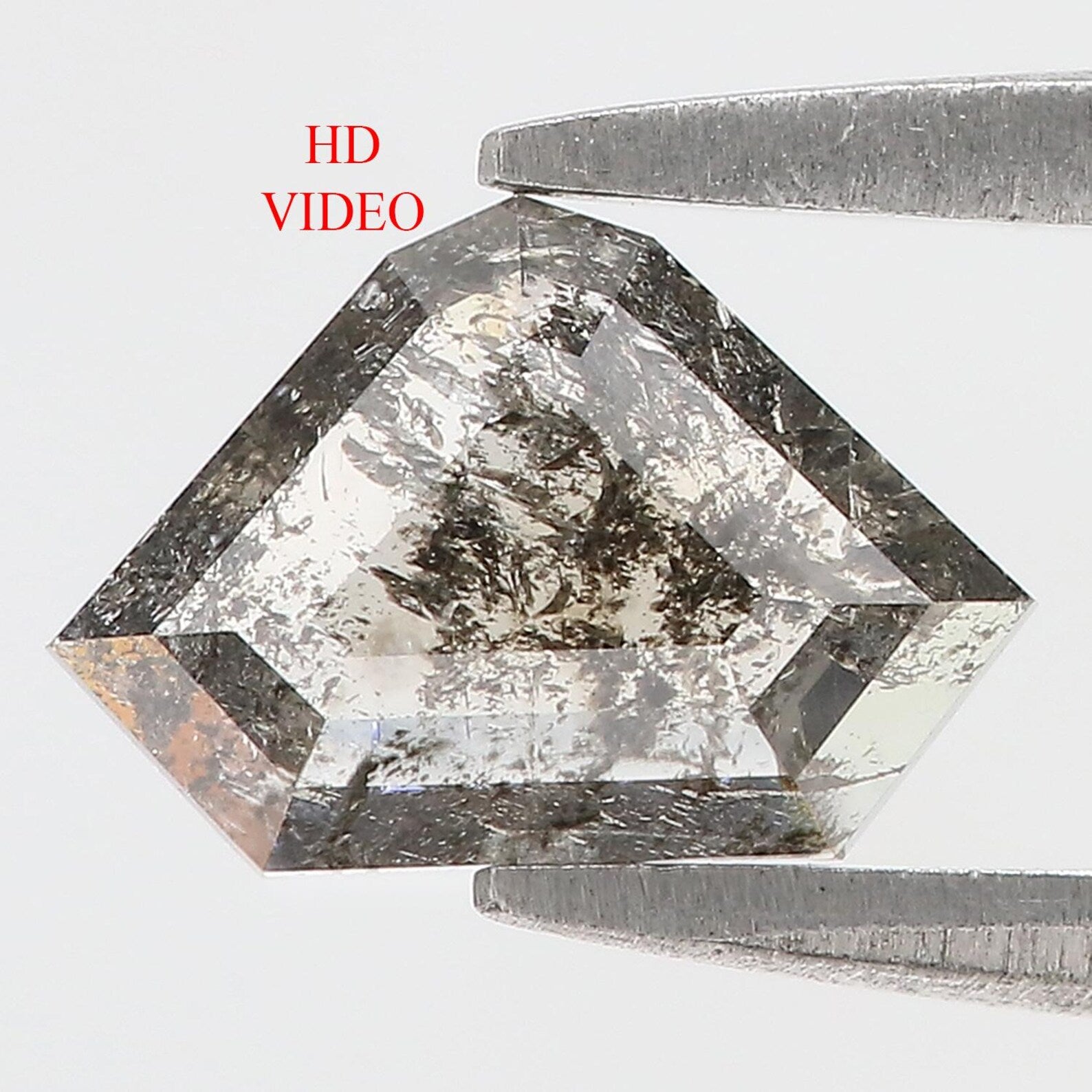 0.82 Ct Natural Loose Shield Shape Diamond Black Grey Color Shield Diamond 6.25 MM Natural Loose Salt And Pepper Shield Cut Diamond QN9450