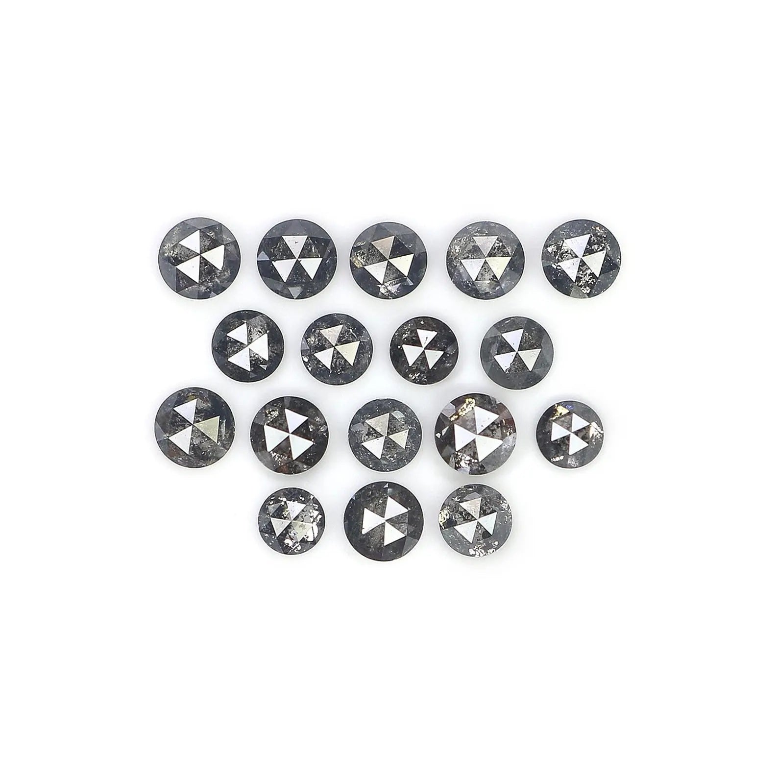 1.64 CT Natural Loose Round Rose Cut Diamond Salt And Pepper Round Shape Diamond 2.35 MM Natural Loose Round Rose Cut Shape Diamond NQ2061