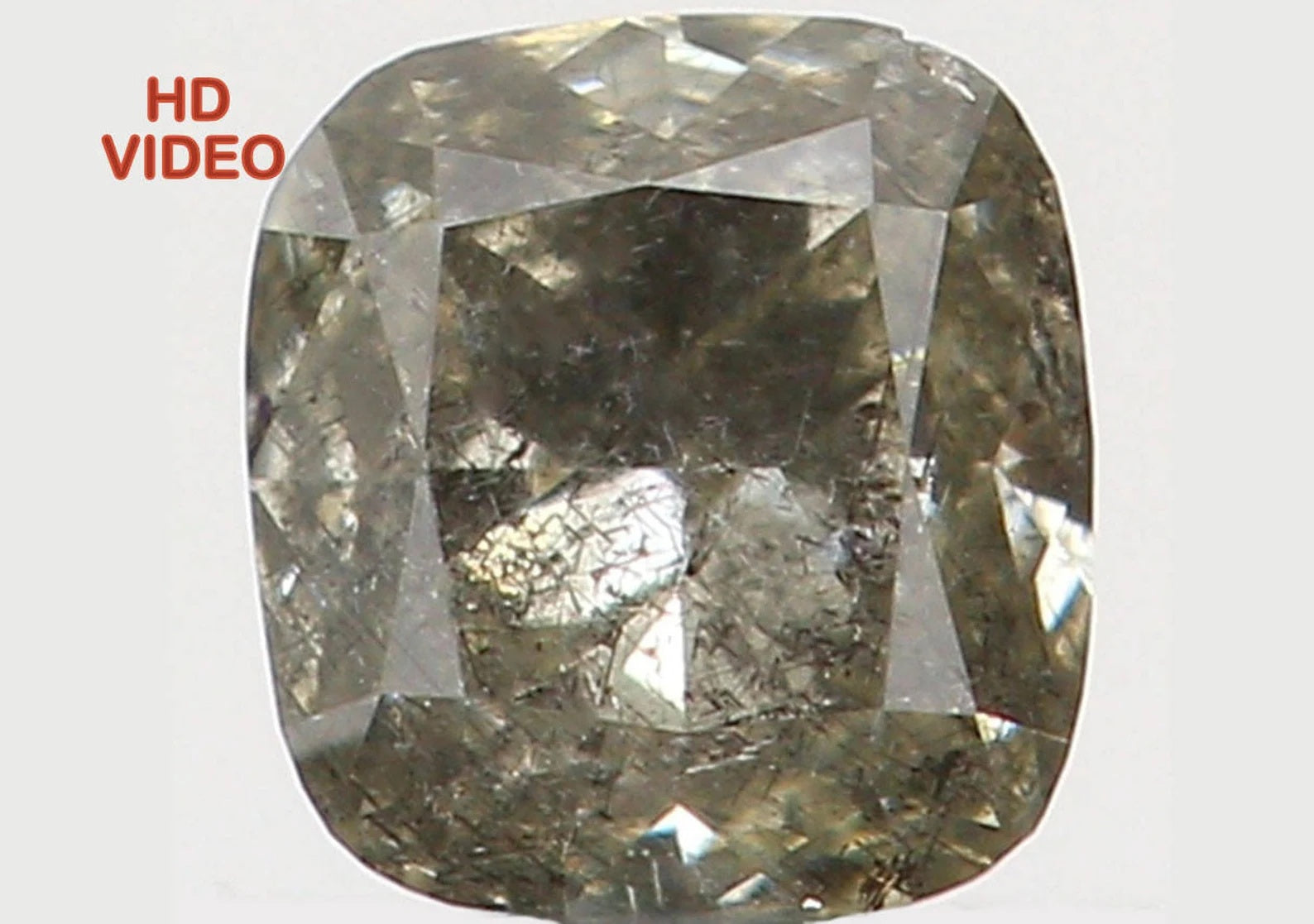 0.14 Ct Natural Loose Diamond Cushion Green Grey Color I1 Clarity 3.00 MM N7393