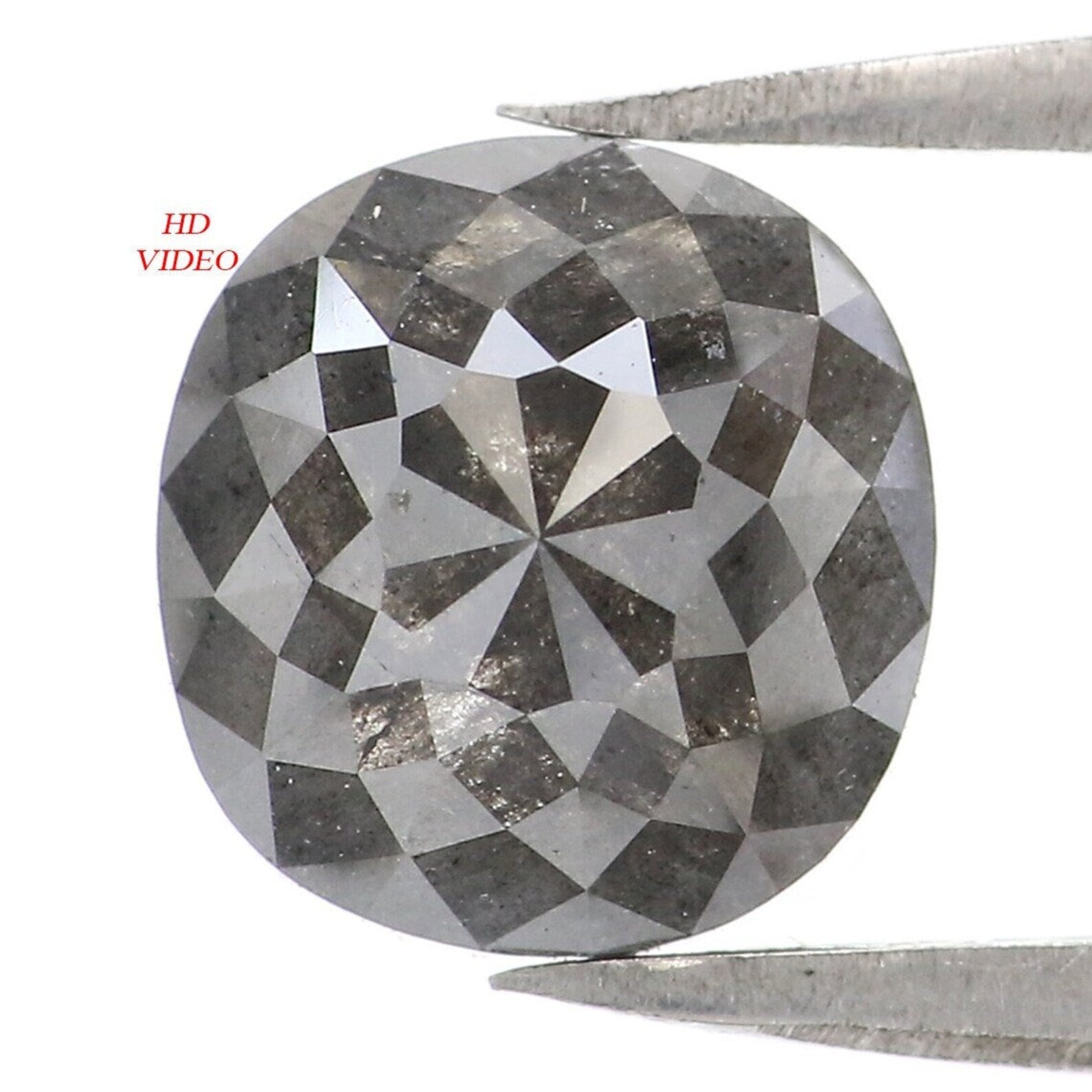 2.02 CT Natural Loose Oval Shape Diamond Salt And Pepper Oval Diamond 8.30 MM Natural Loose Grey Color Oval Shape Rose Cut Diamond NQ9893