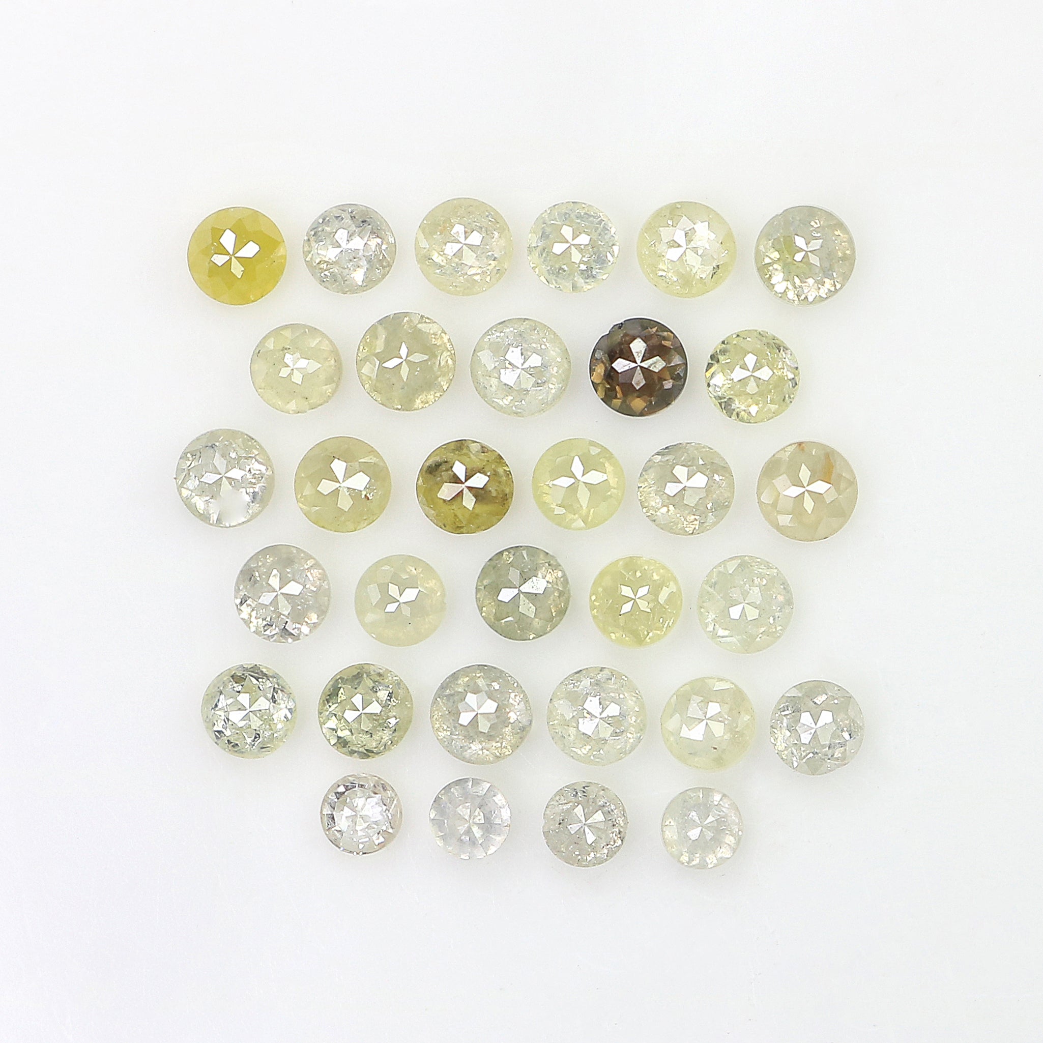1.31 CT Natural Loose Rose Cut Diamond Grey Color Round Cut Diamond 1.70 MM Natural Loose Yellow Diamond Round Rose Cut Shape Diamond LQ1612
