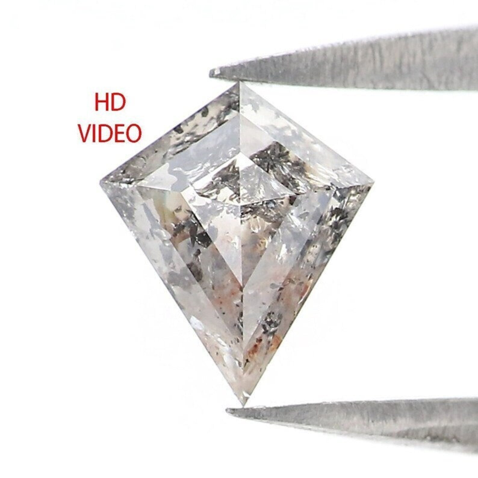 0.44 Ct Natural Loose Kite Shape Diamond Salt And Pepper Kite Diamond 6.15 MM Natural Loose Black Grey Color Kite Rose Cut Diamond NQ2173
