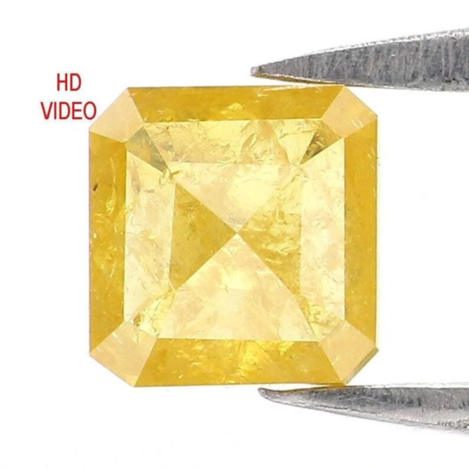 0.76 CT Natural Loose Emerald Shape Diamond Yellow Color Emerald Cut Diamond 5.05 MM Natural Loose Diamond Emerald Rose Cut Diamond NQ2212