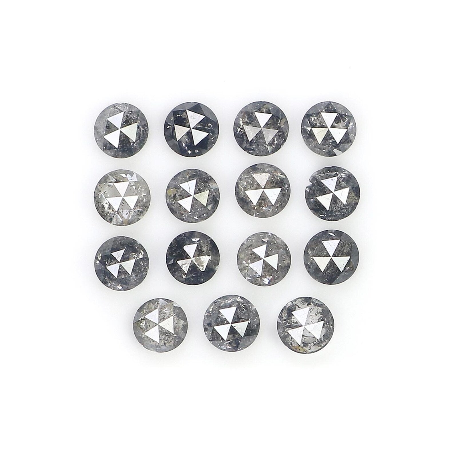 1.02 CT Natural Loose Round Cut Diamond Salt And Pepper Round Diamond 2.45 MM Natural Diamond Black Grey Color Round Rose Cut Diamond NQ2349