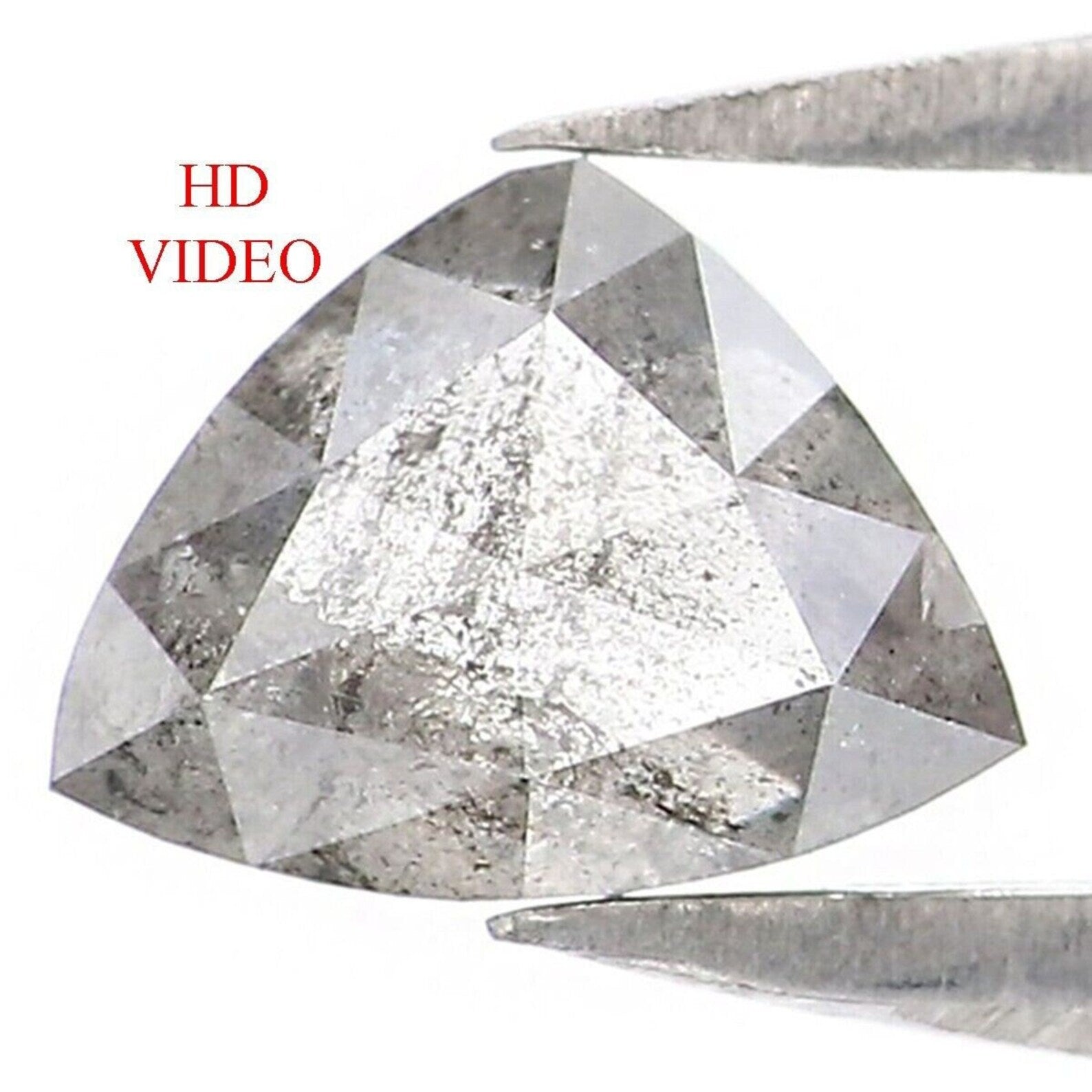 0.64 Ct Natural Loose Triangle Shape Diamond Salt And Pepper Triangle Diamond 4.80 MM Natural Black Grey Color Triangle Cut Diamond NQ8972