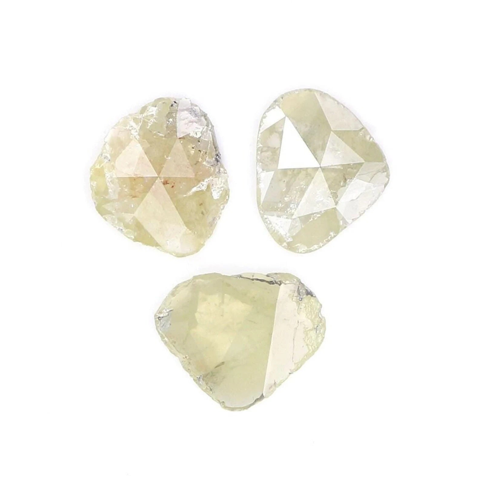 1.02 CT Natural Loose Slice Diamond Yellow Color Slice Diamond 6.30 MM Natural Loose Diamond Grey Color Irregular Rose Cut Diamond NQ1989